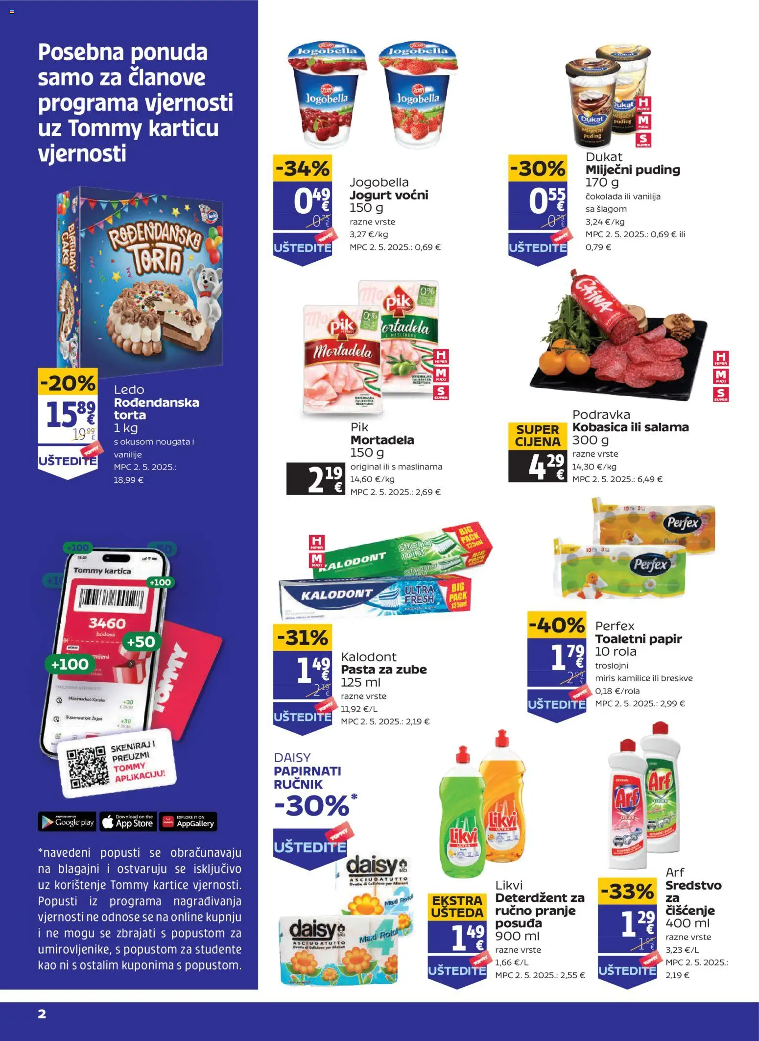 Tommy katalog | vrijedi od 23.04.2026 | Stranica: 1 | Proizvodi: Čokolada, Salama, Ručnik, Kobasica