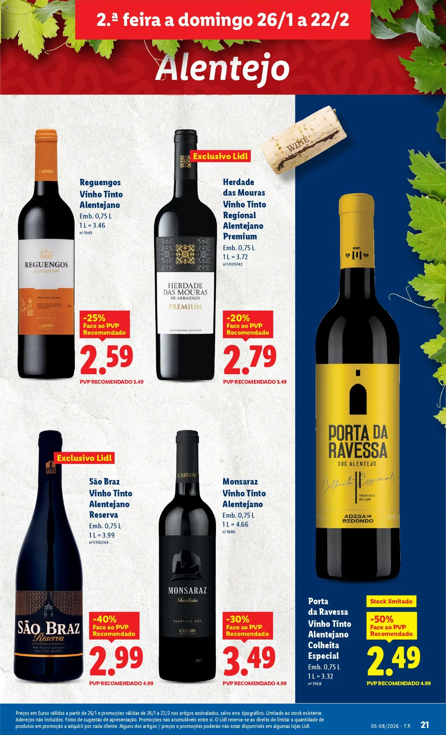 Lidl folheto │ válido de 26.01.2026 | Página: 21 | Produtos: Porta, Vinho, Vinho tinto