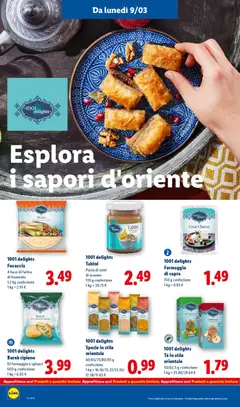 Anteprima del volantino 1001 delights Focaccia, A base di farina di frumento 1,2 kg confezione valido a partire dal 09.03.2026 | Pagina: 22