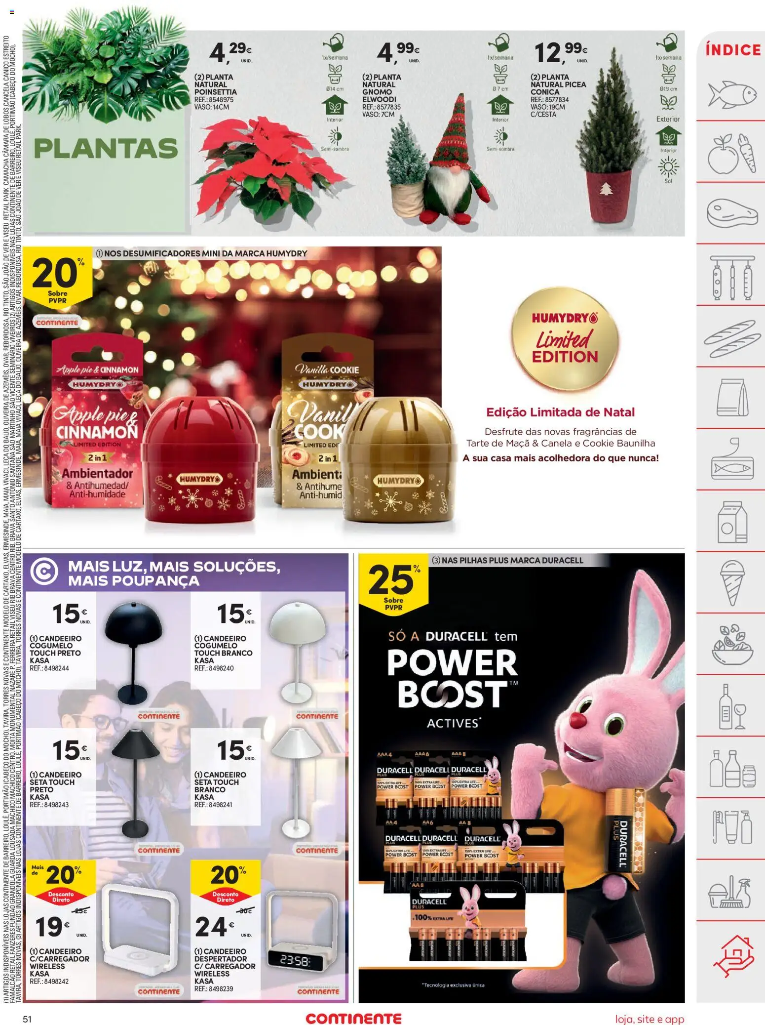 Continente folheto │ válido de 25.11.2025 | Página: 51 | Produtos: Candeeiro, Despertador, Pilhas, Vaso