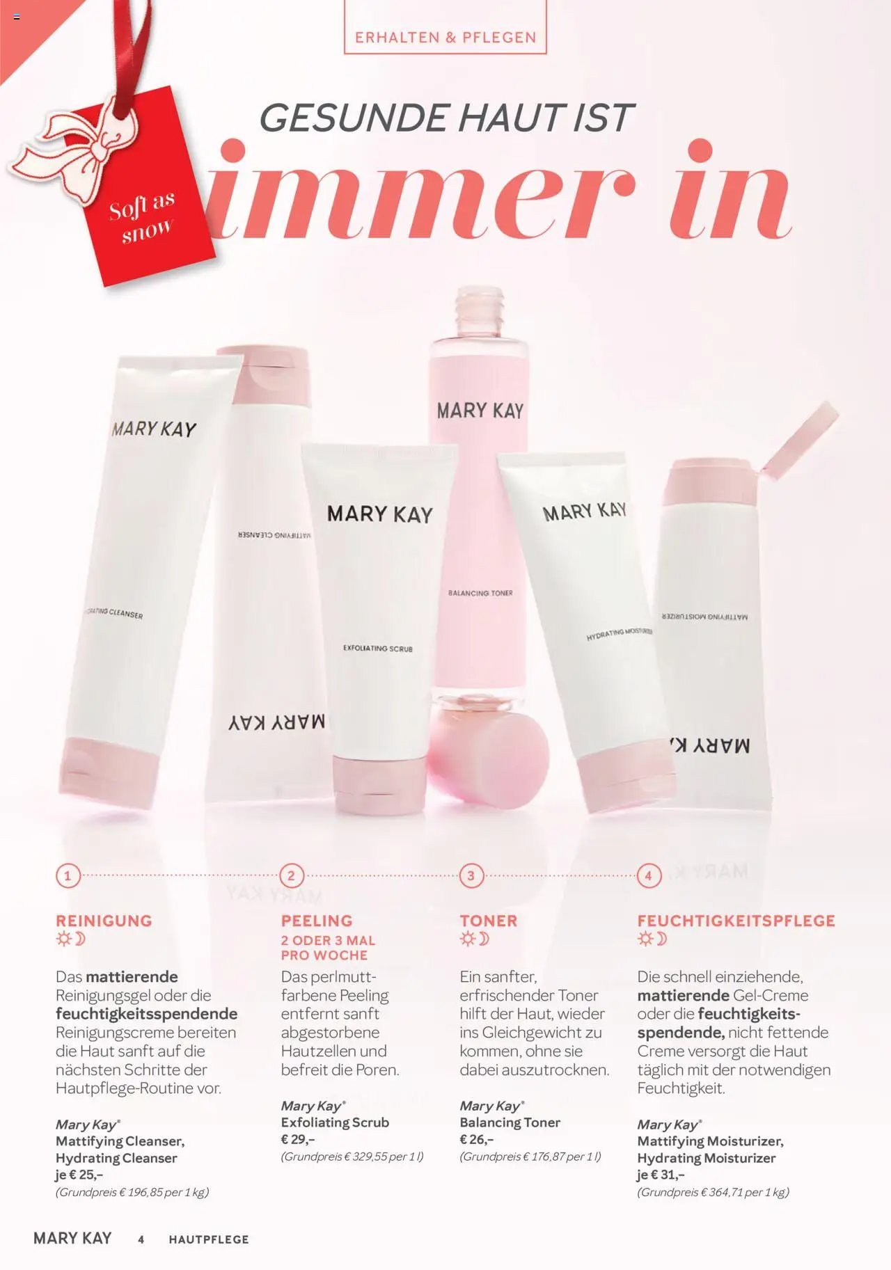 Mary Kay Katalog – gültig ab 15.10.2025 | Seite: 4 | Produkte: Toner, Creme, Peeling