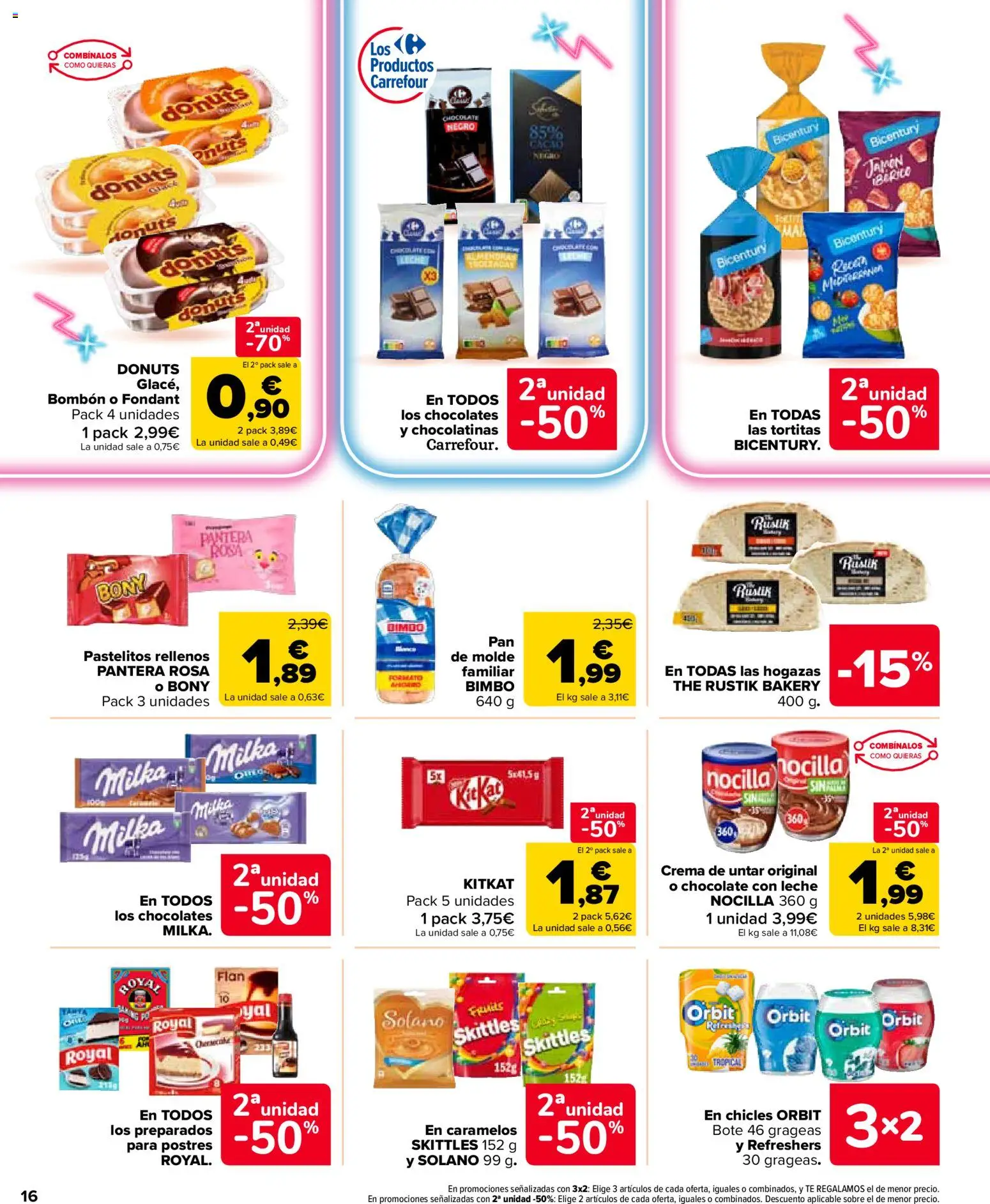 Carrefour Market folleto │ válido desde el 25.02.2026 | Página: 16 | Productos: Chocolatinas, Jamón, Chocolate con leche, Donuts