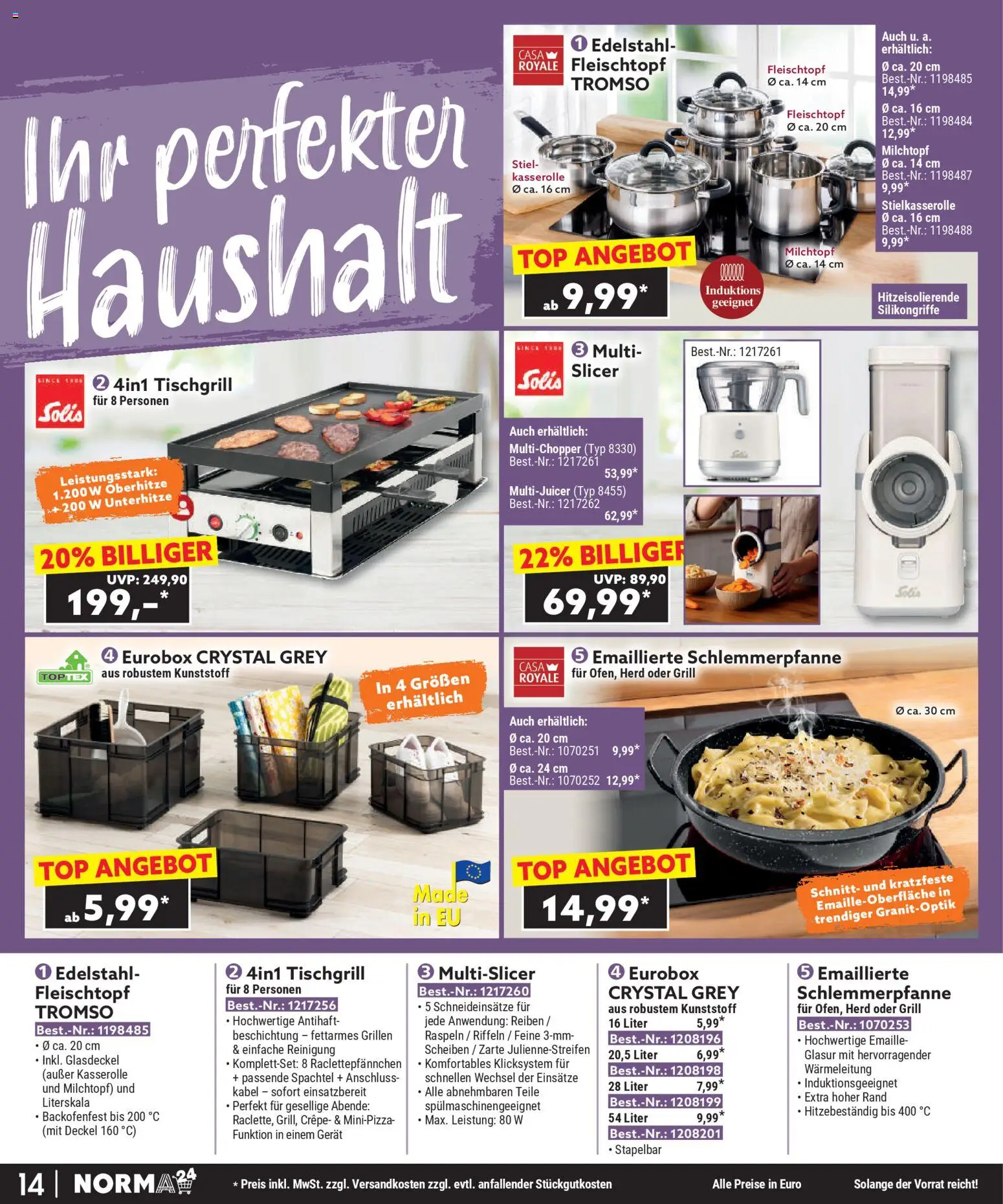 Norma Bestellmagazin gültig ab 01.12.2025 | Seite: 14 | Produkte: Kabel, Herd, Grill