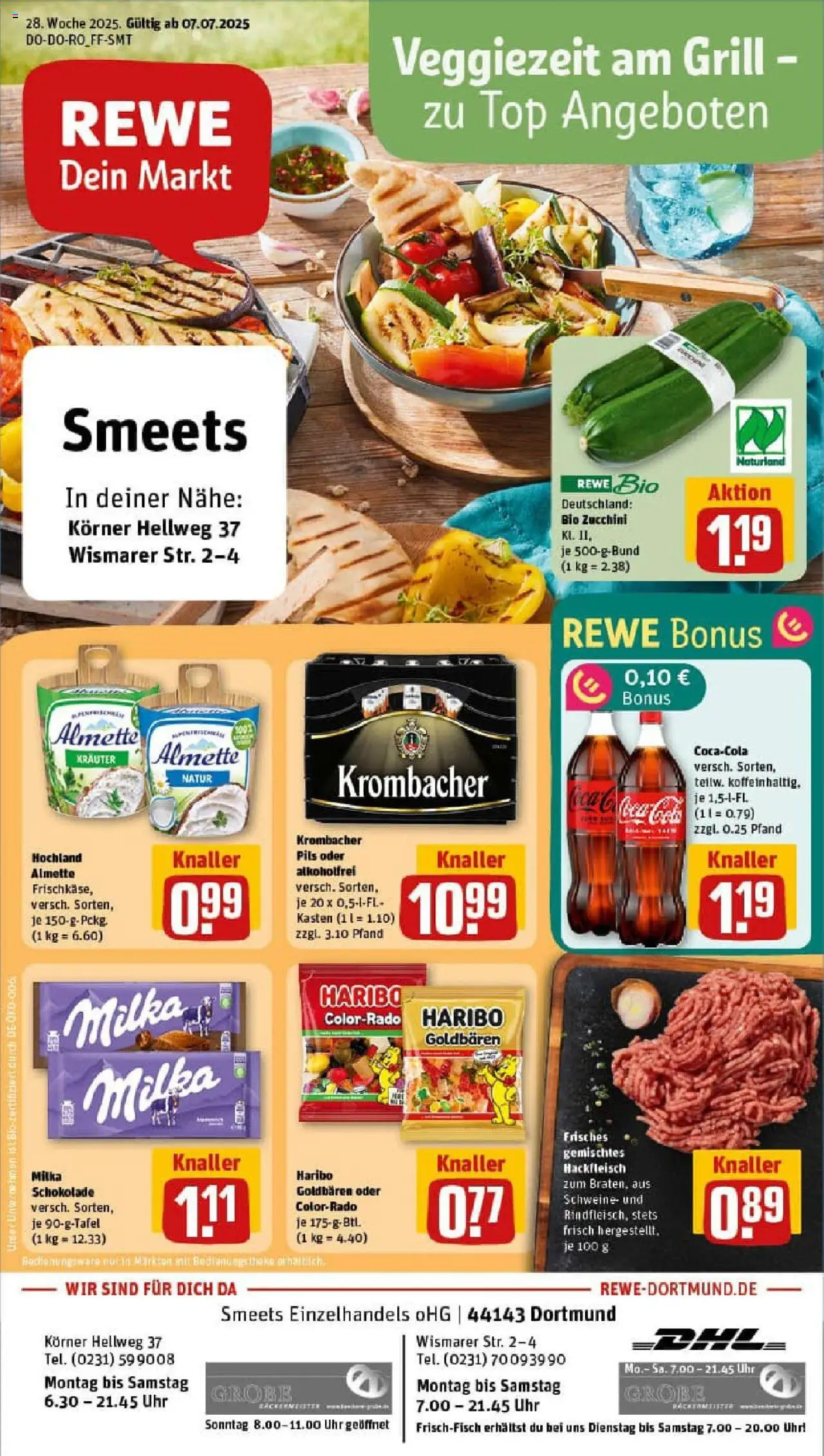 Rewe prospekt Dortmund	 - gültig ab dem 06.07.2025 | Seite: 1 | Produkte: Top, Schokolade, Milka schokolade, Zucchini