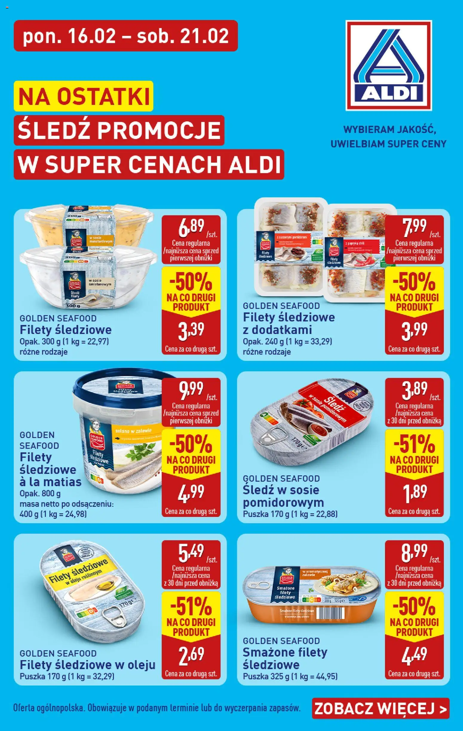 Aldi Polsko leták - Śledzie od poniedziałku od 16.02.2026 | Strana: 1