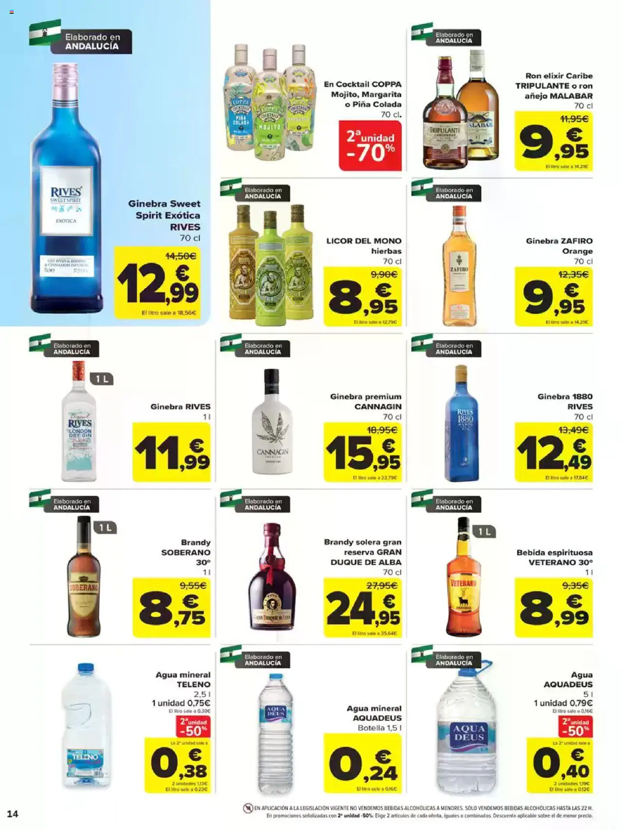 Carrefour folleto │ válido desde el 08.08.2025 | Página: 14 | Productos: Licor, Piña, Μαύρο πιπέρι, Agua mineral