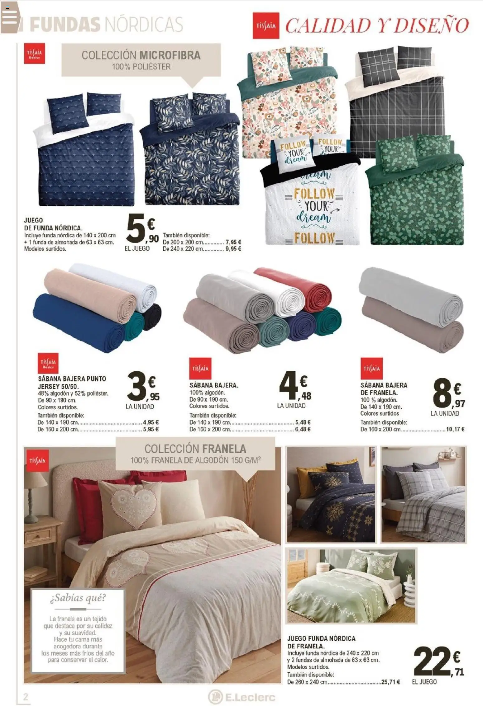 E.Leclerc folleto │ válido desde el 22.12.2025 | Página: 2 | Productos: Funda, Cama, Almohada