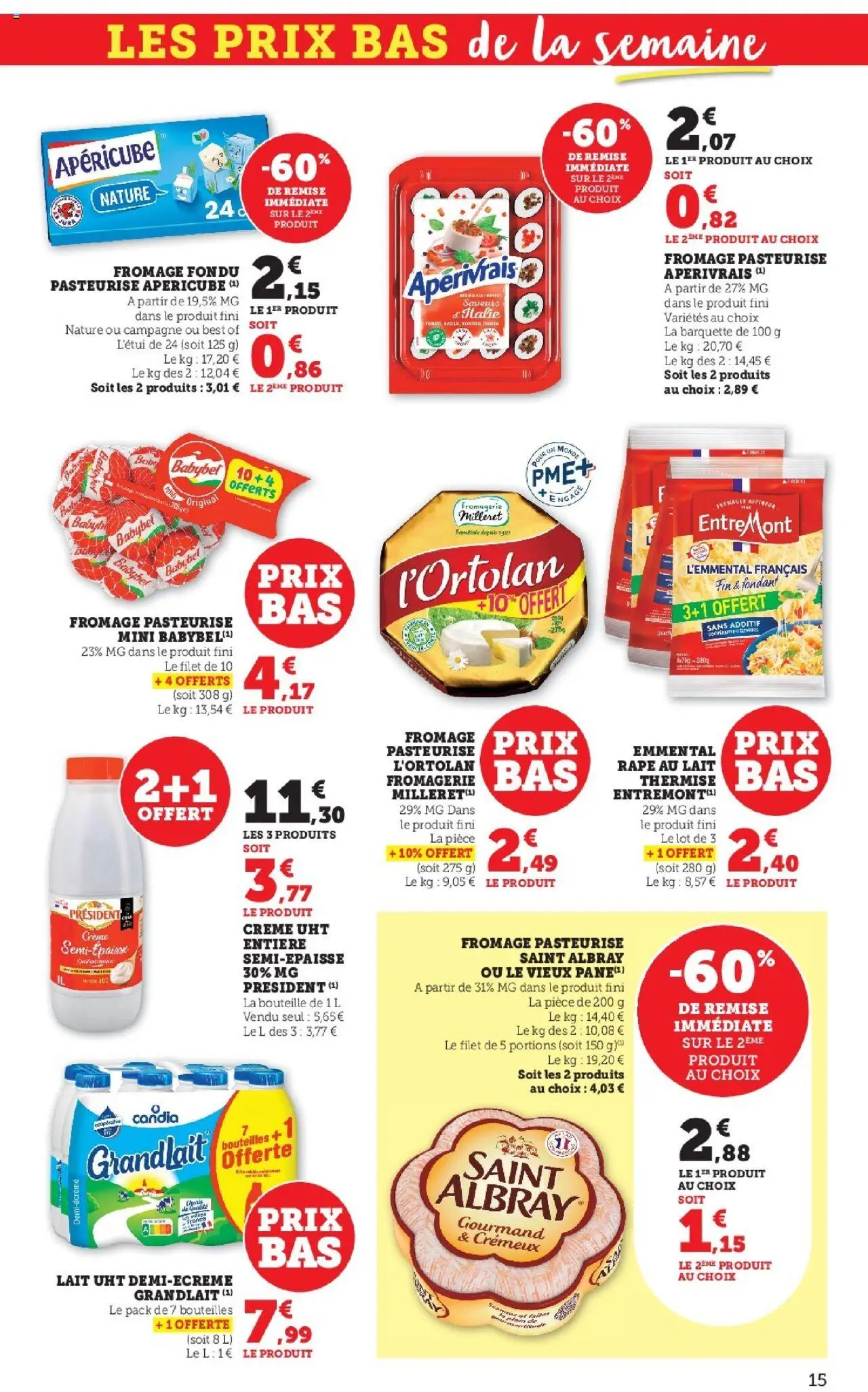 {H1} | Page: 15 | Produits: Emmental, Lait, Fromage, Crème