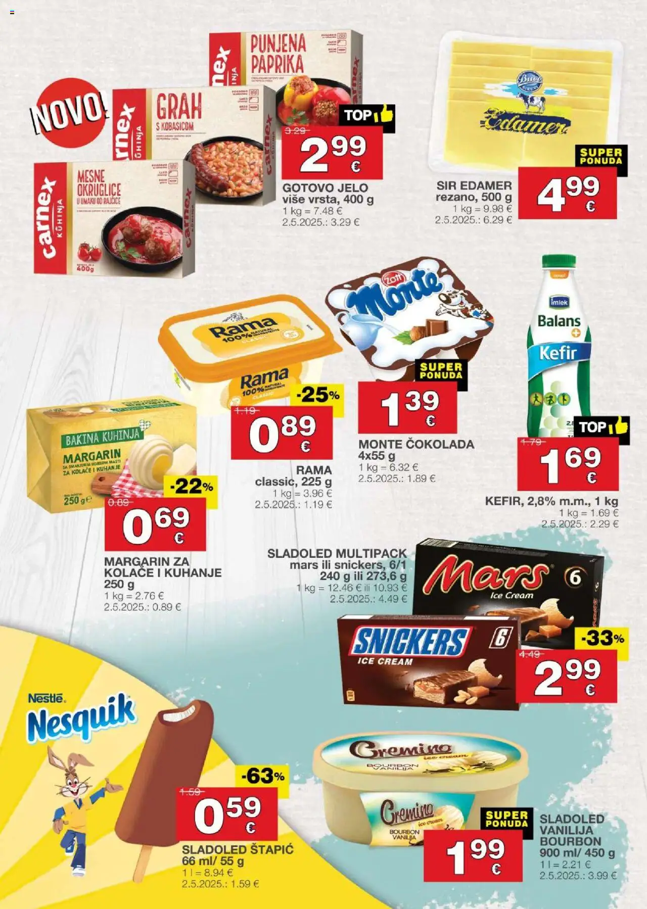 Stanić Diskont katalog | vrijedi od 16.10.2025 | Stranica: 10 | Proizvodi: Sir, Čokolada, Sladoled, Mesne okruglice
