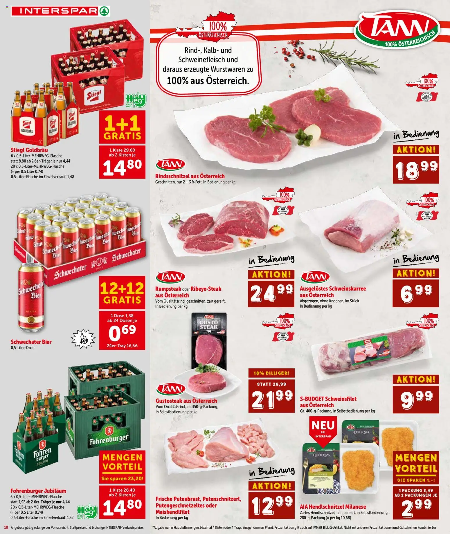 Interspar Flugblatt - Vorarlberg gültig ab 31.03.2026 | Seite: 11 | Produkte: Bier, Schweinefleisch
