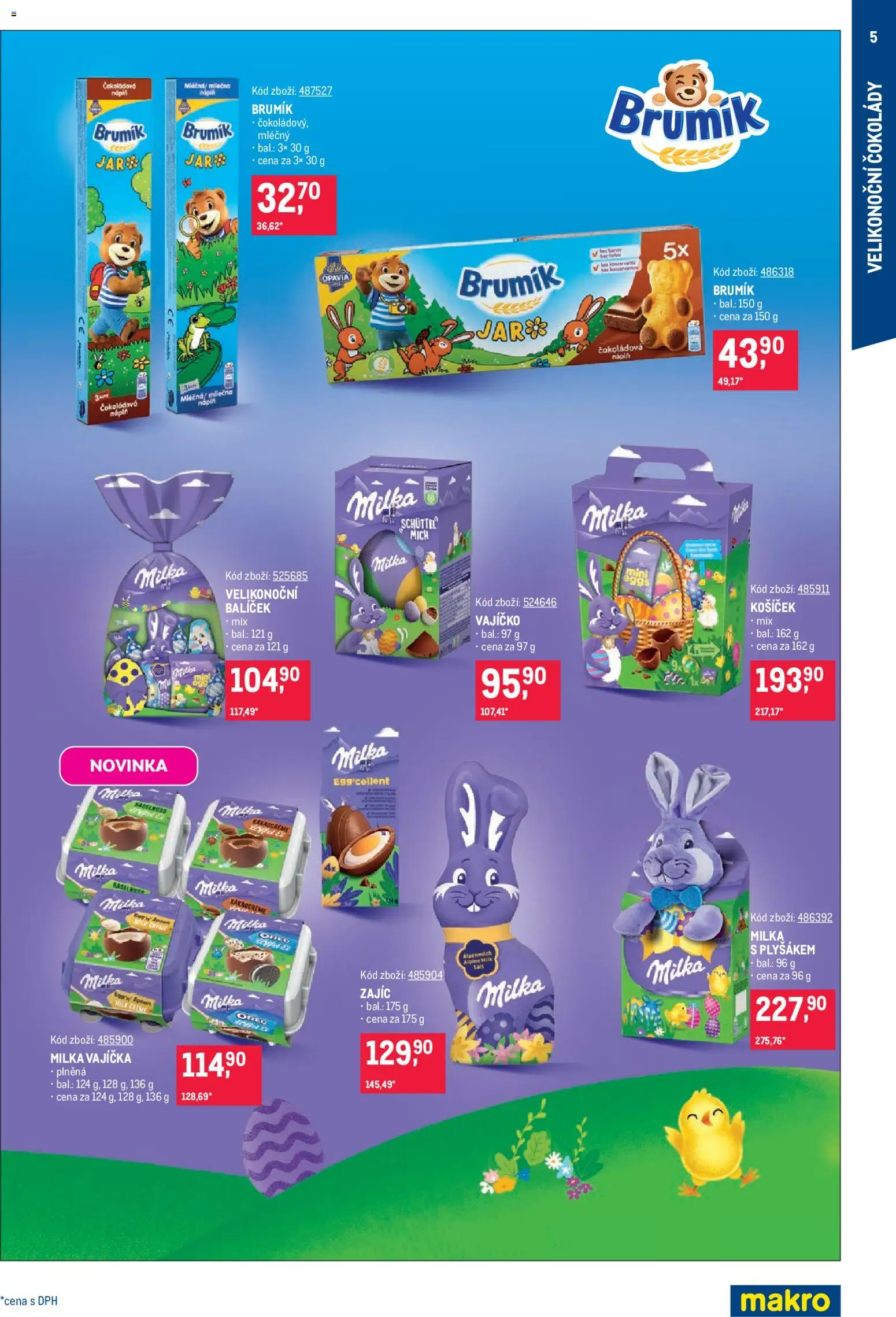 Makro leták - Velikonoční čokolády od 25.02.2026 | Strana: 5 | Produkty: Košíček, Vajíčka, Milka, Brumik