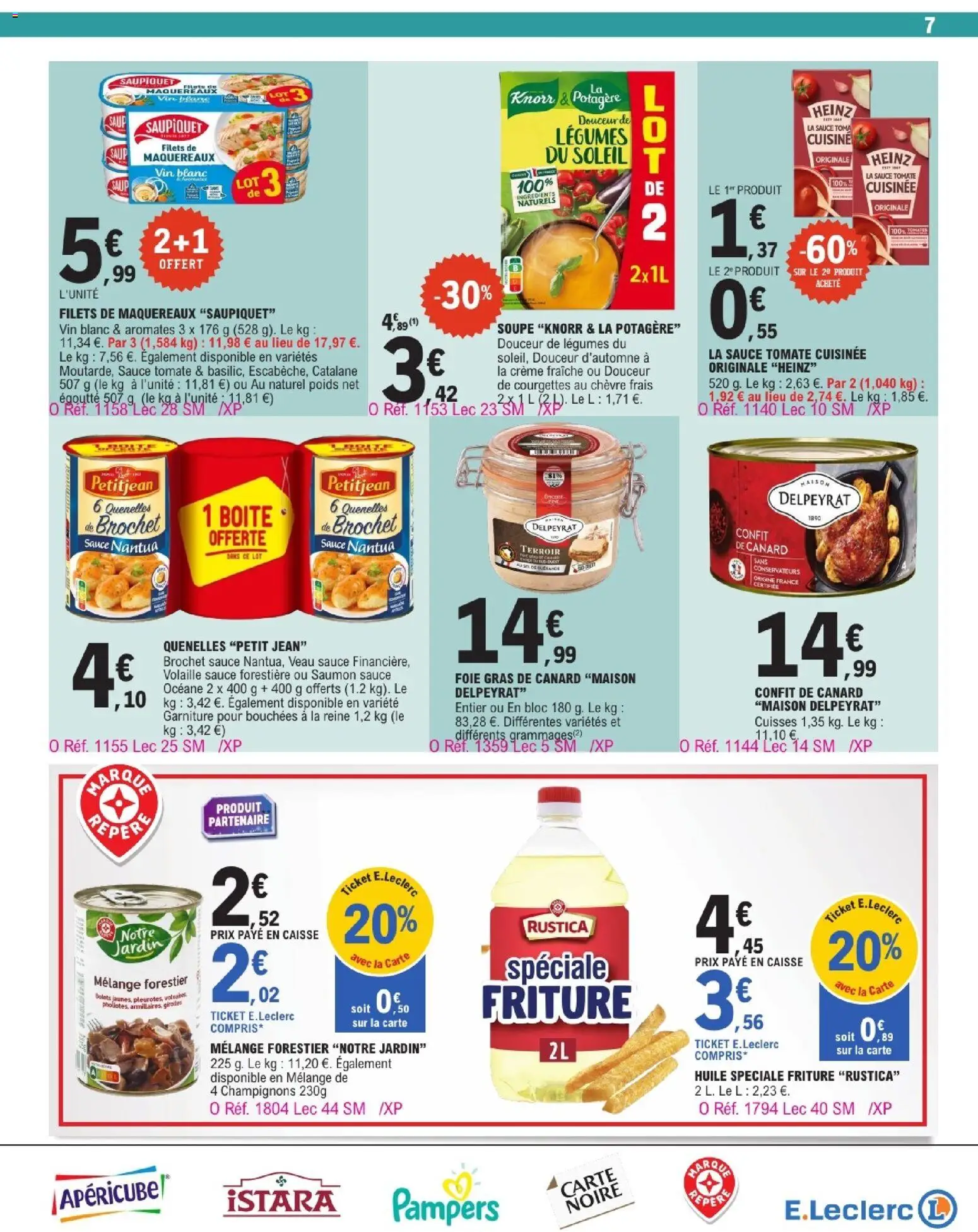 {H1} | Page: 7 | Produits: Soupe, Pampers, Vin, Crème fraiche