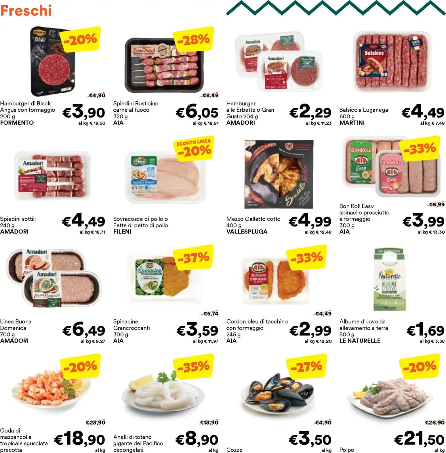 Volantino Unes del 23.03.2026 | Pagina: 21 | Prodotti: Cozze, Tacchino, Salsiccia, Terra