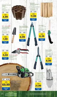 Tesco leták platný od 11.02.2026 | Strana: 42 | Produkty: Ponorné čerpadlo, Reťazová píla, Nožnice na konáre, Píla