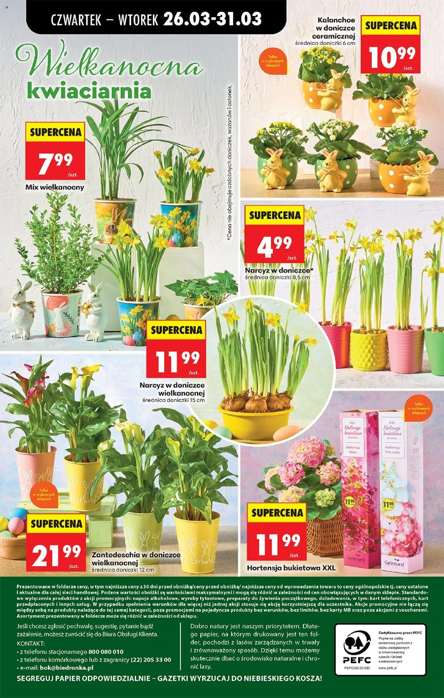 Biedronka gazetka od czwartku od 26.03.2026 | Strona: 84 | Produkty: Napoje, Doniczki, Kalanchoe