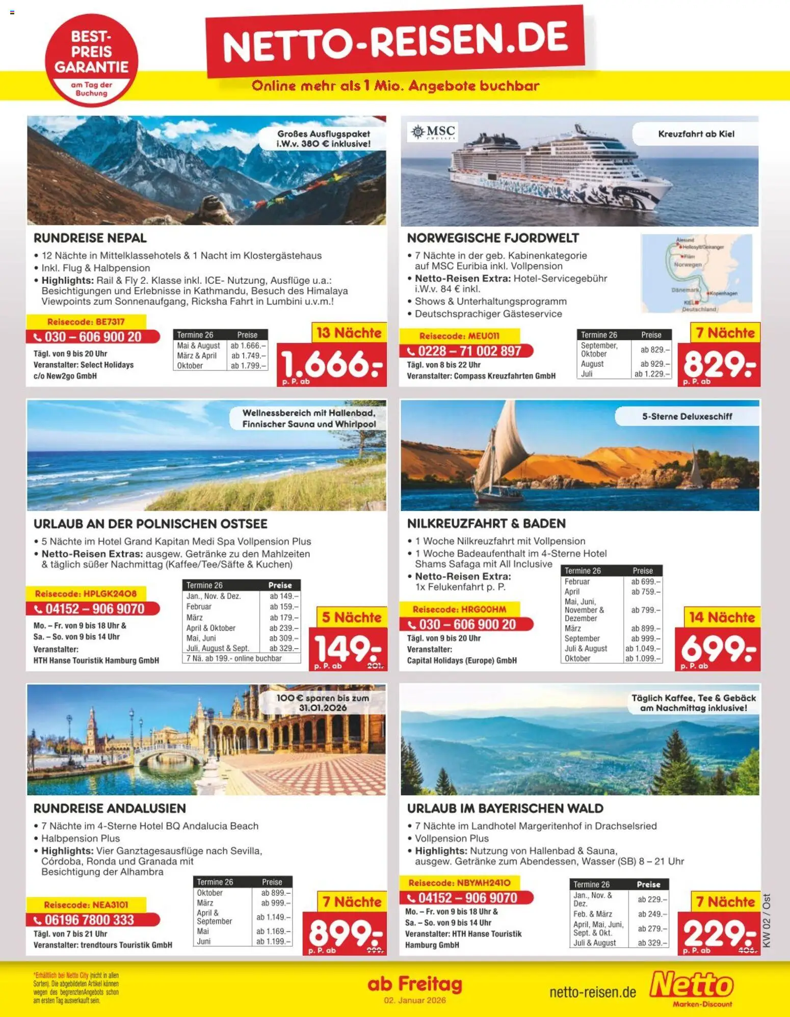 Netto Marken-Discount Prospekt 	 – gültig ab 05.01.2026 | Seite: 45 | Produkte: Wasser, Tee, Kuchen, Uhr