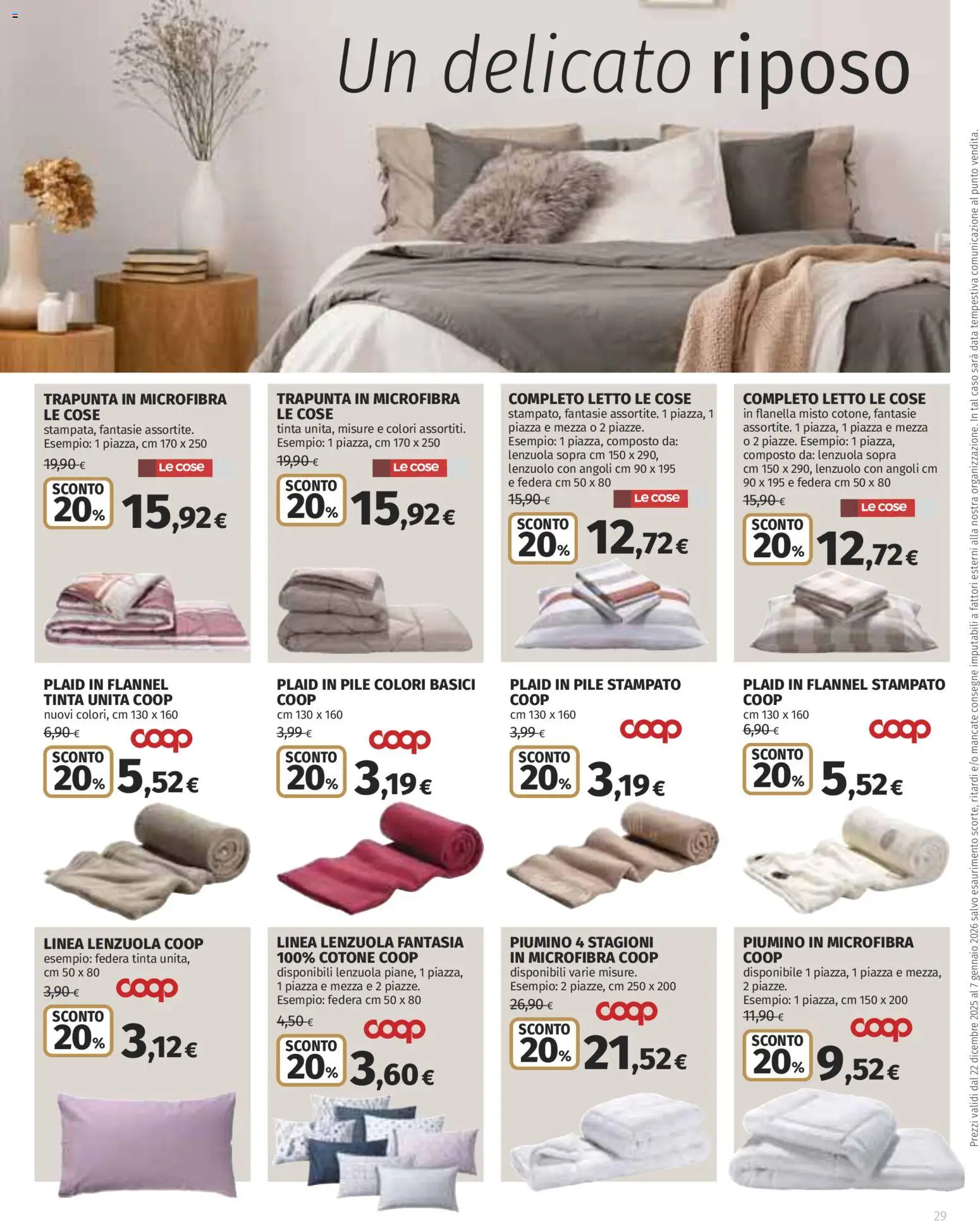 Volantino COOP del 22.12.2025 | Pagina: 29 | Prodotti: Trapunta, Letto, Federa, Lenzuola