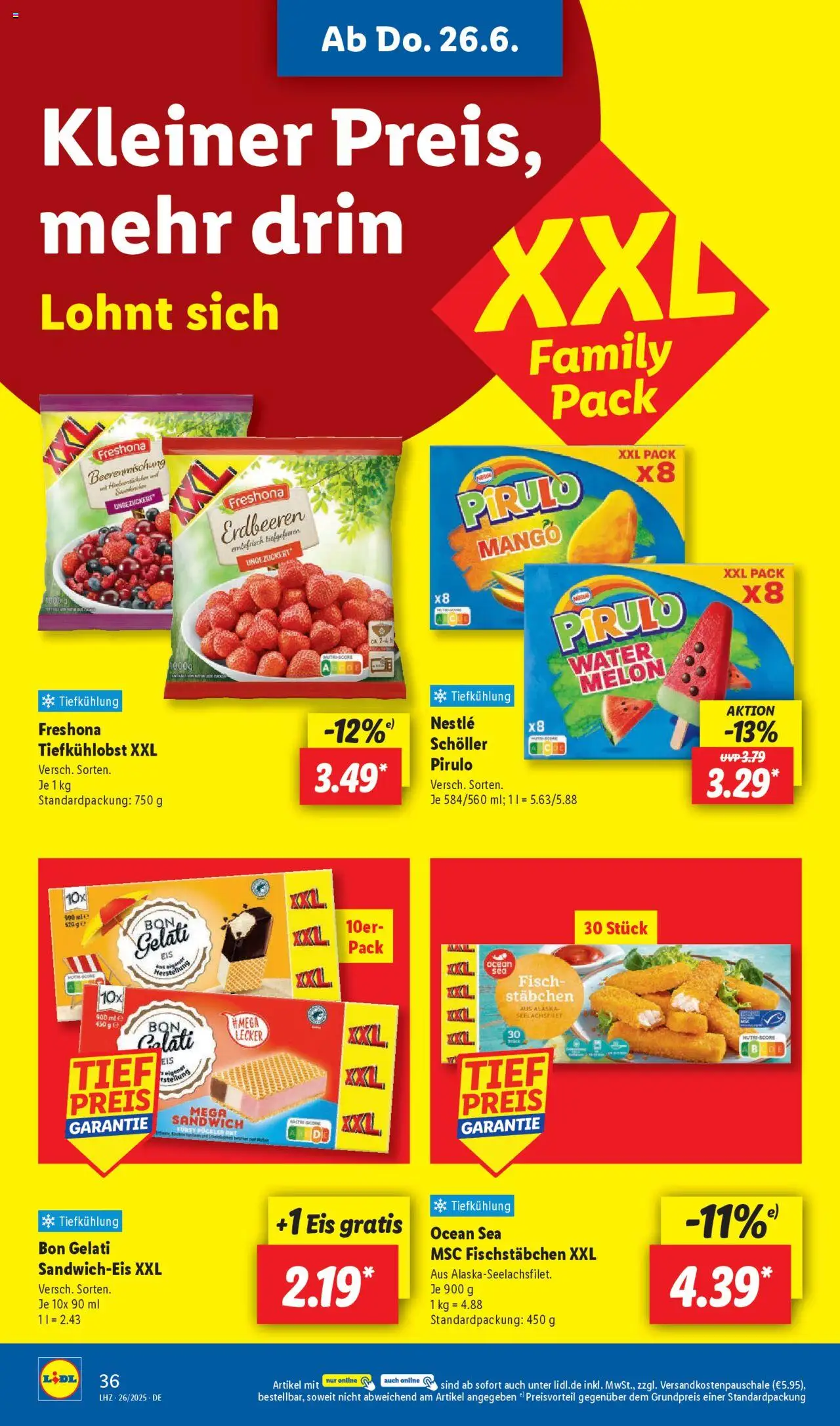 Lidl Prospekt 	 - gültig ab dem 23.06.2025 | Seite: 52 | Produkte: Fisch, Fischstabchen, Mango, Eis