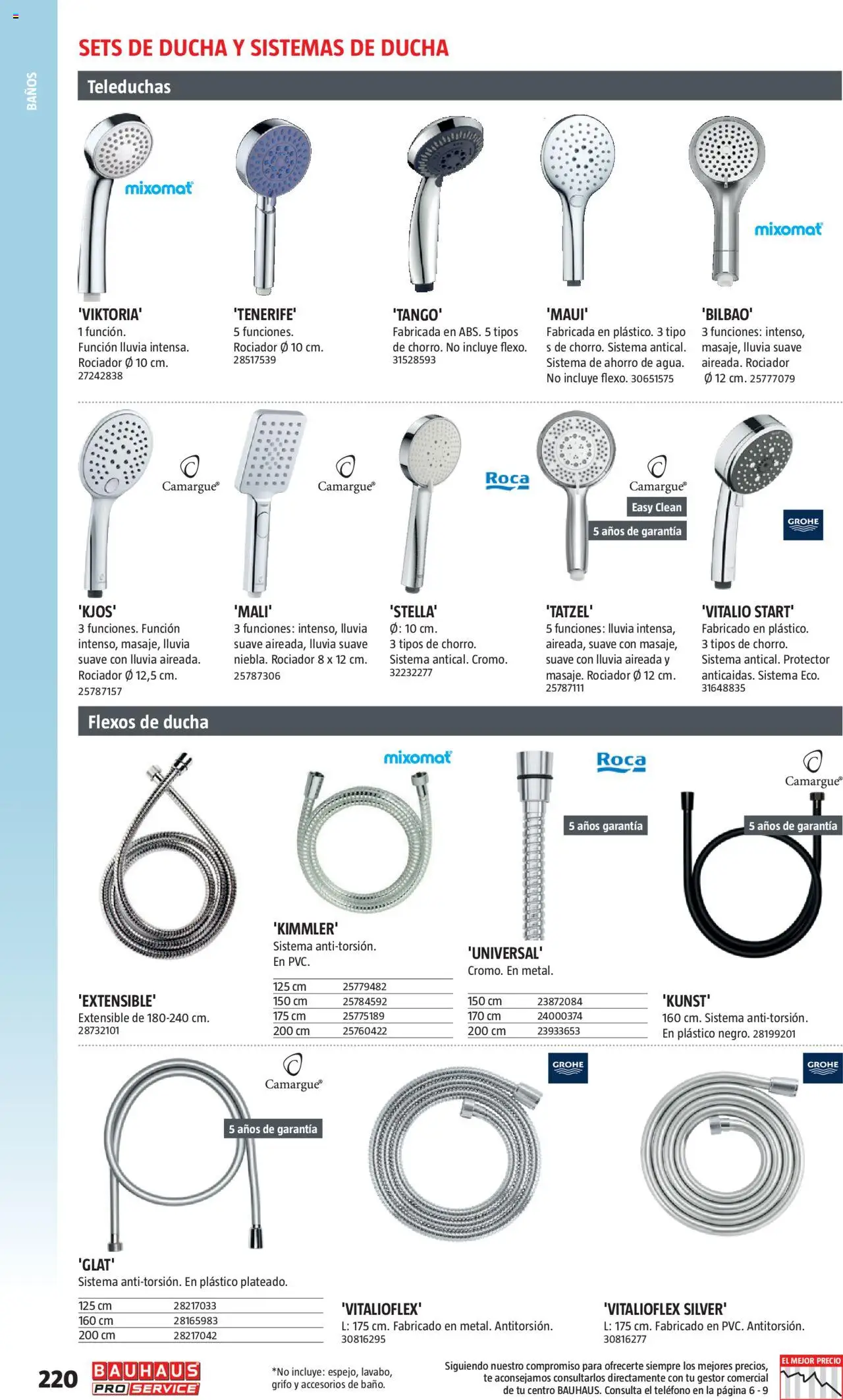 Bauhaus - ProService  │ válido desde el 24.02.2025 | Página: 220 | Productos: Té, Teléfono, Ducha