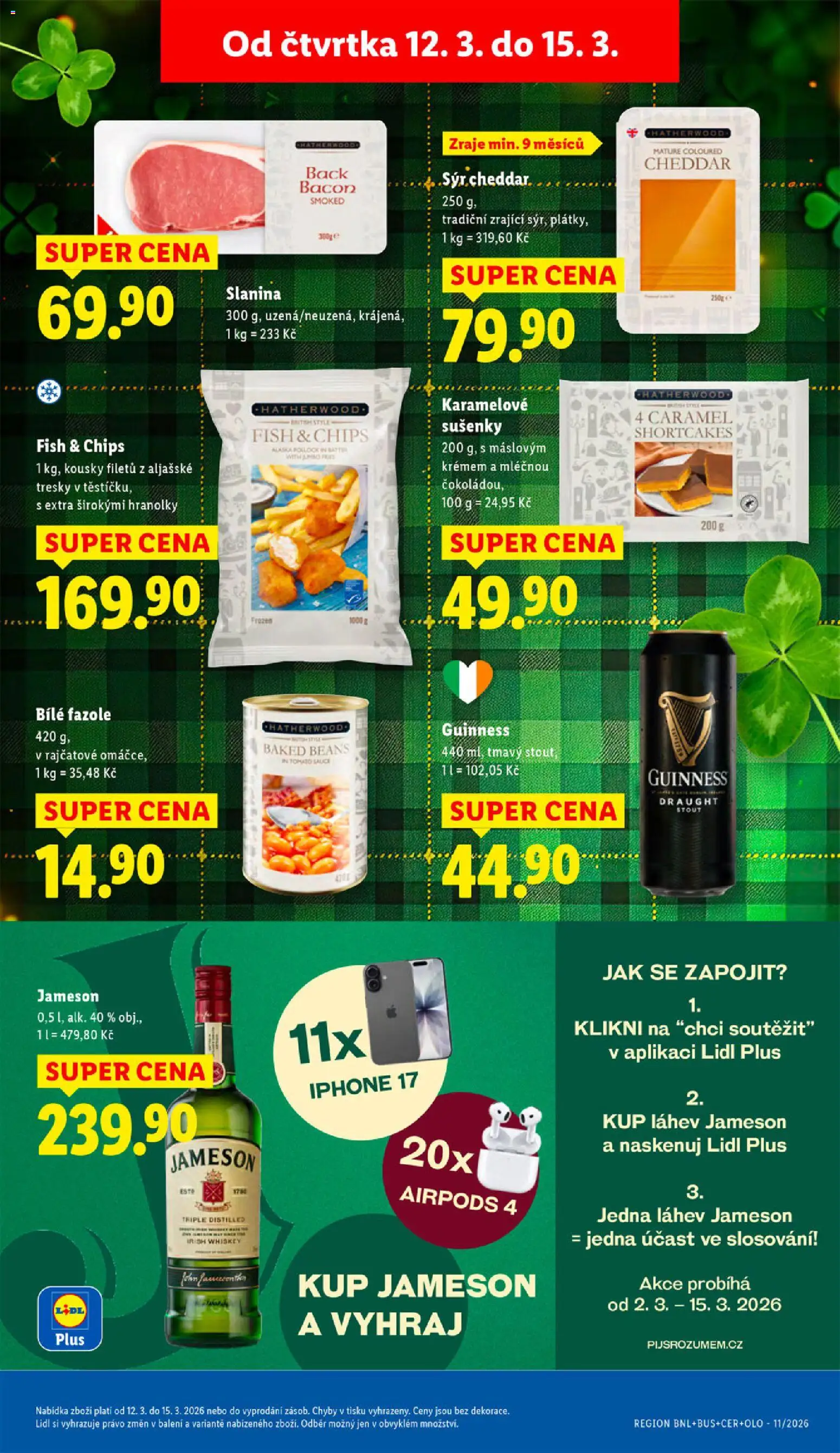Lidl leták od 12.03.2026 | Strana: 17 | Produkty: Whiskey, Sýr, Hranolky, Airpods