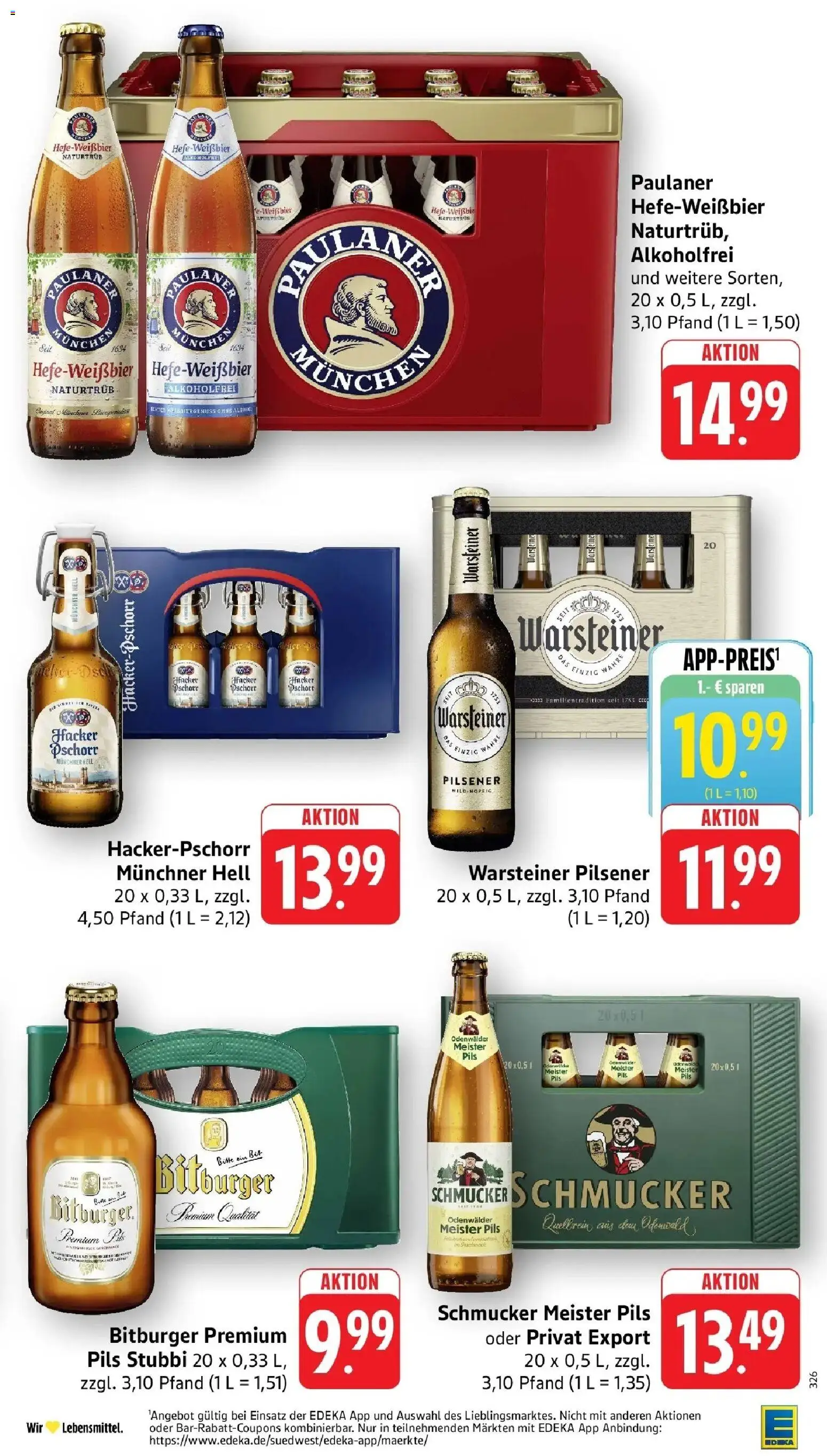 Edeka prospekt Pfungstadt	 – gültig ab 20.04.2026 | Seite: 33 | Produkte: Bitburger, Pils, Warsteiner, Paulaner
