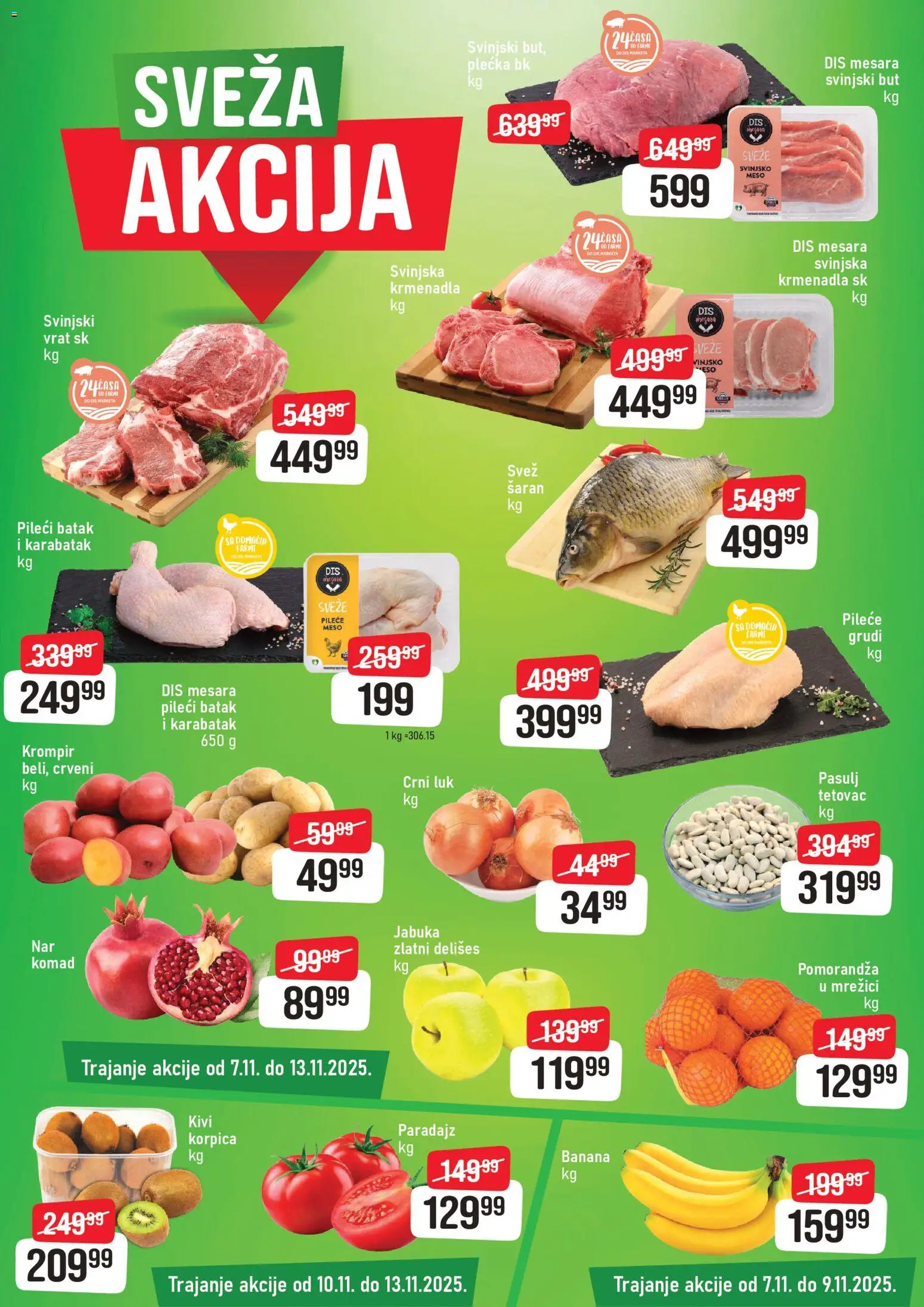 DIS katalog - važi od 07.11.2025 | Strana: 3 | Proizvode: Kivi, Pileće meso, Crni luk, Paradajz