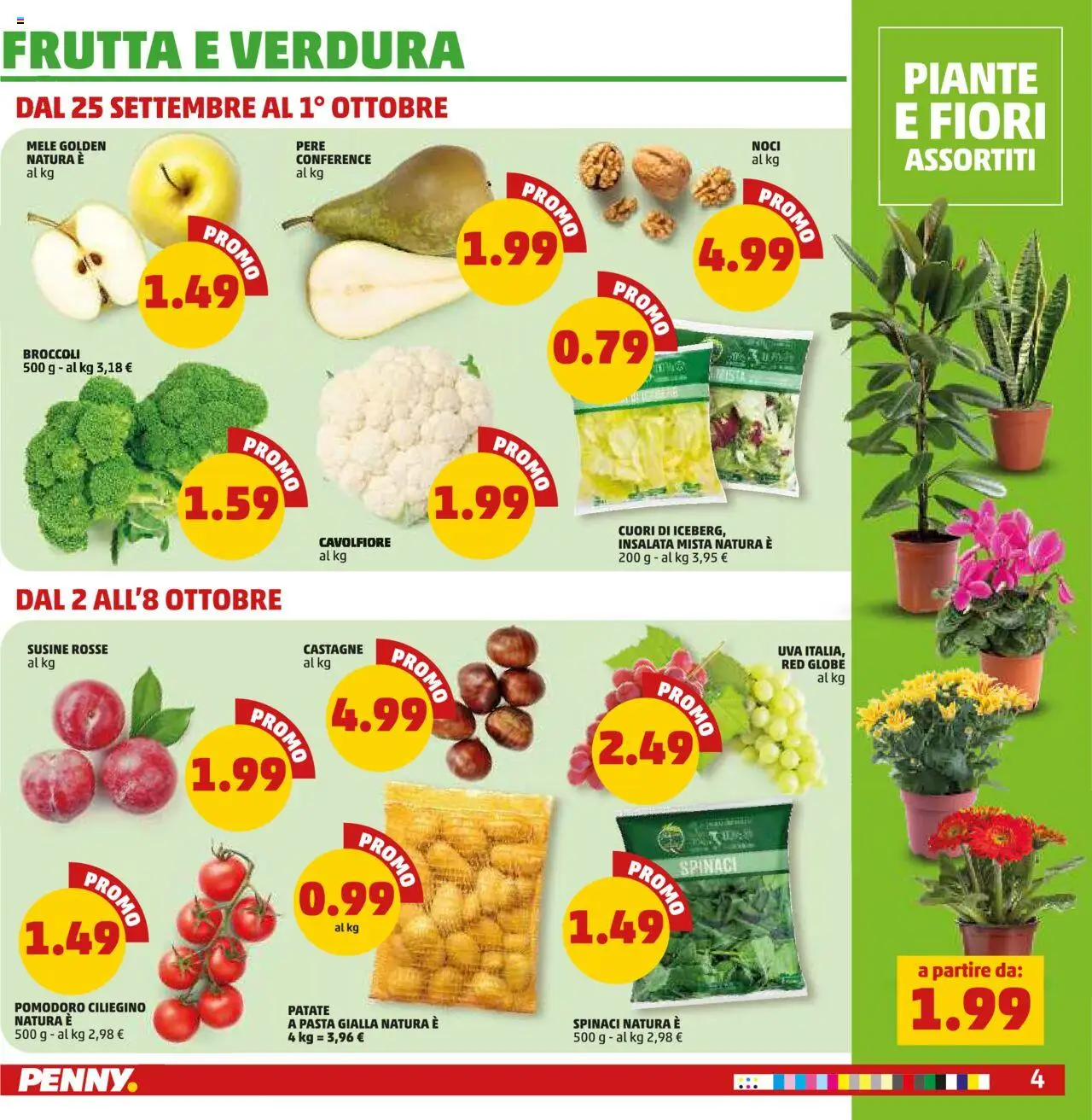 Volantino PENNY del 25.09.2025 | Pagina: 4 | Prodotti: Mele, Insalata, Pomodoro, Noci