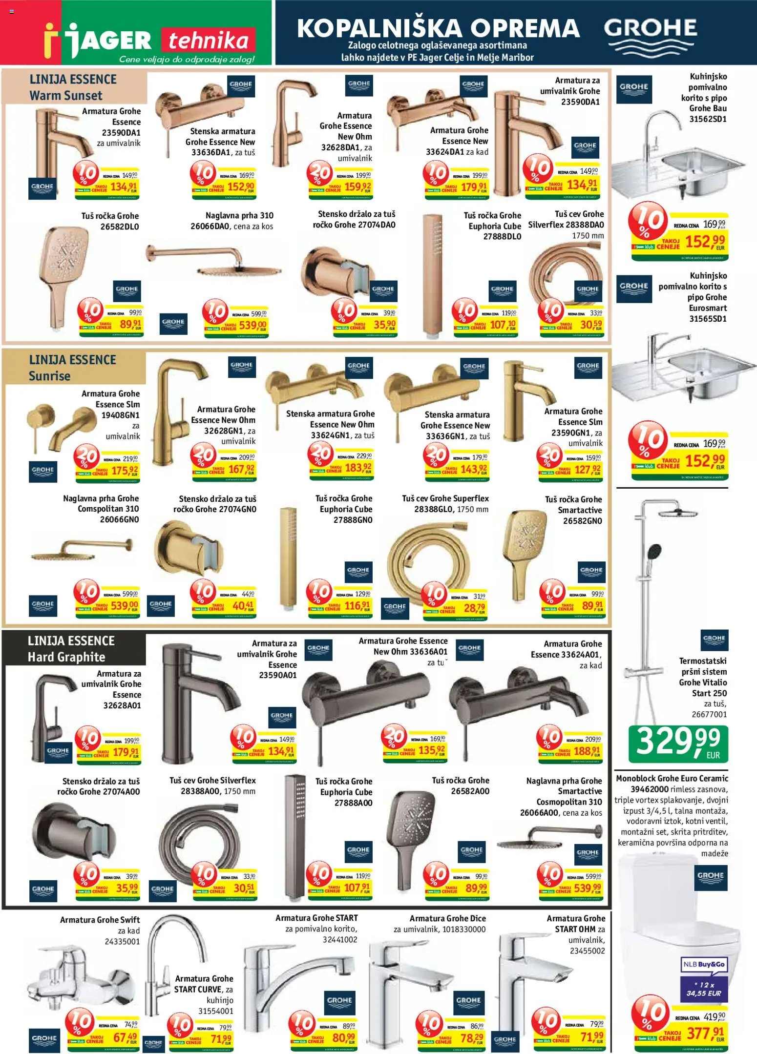 Novi Jager katalog ponudbe – veljaven od 18.02.2026 | Stran: 7 | Izdelki: Pomivalno korito, Prha, Kos, Umivalnik