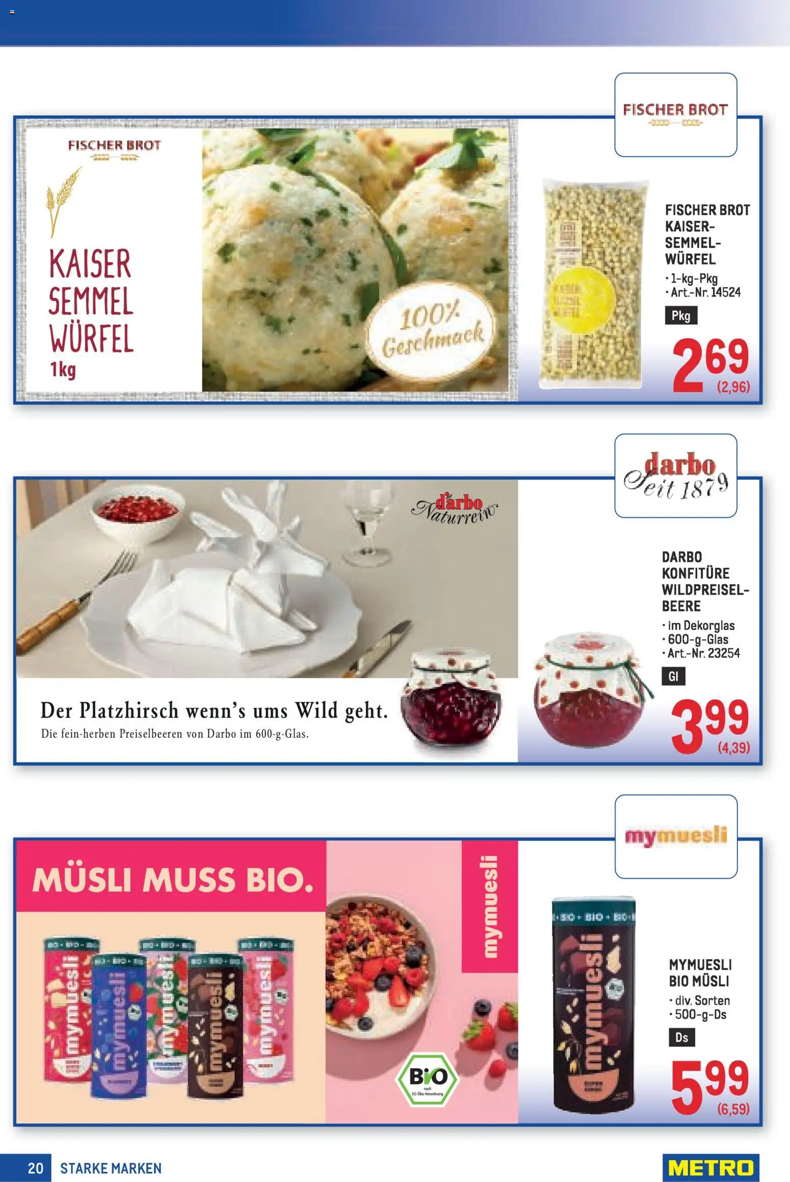 Metro Starke Marken gültig ab 13.11.2025 | Seite: 20 | Produkte: Brot