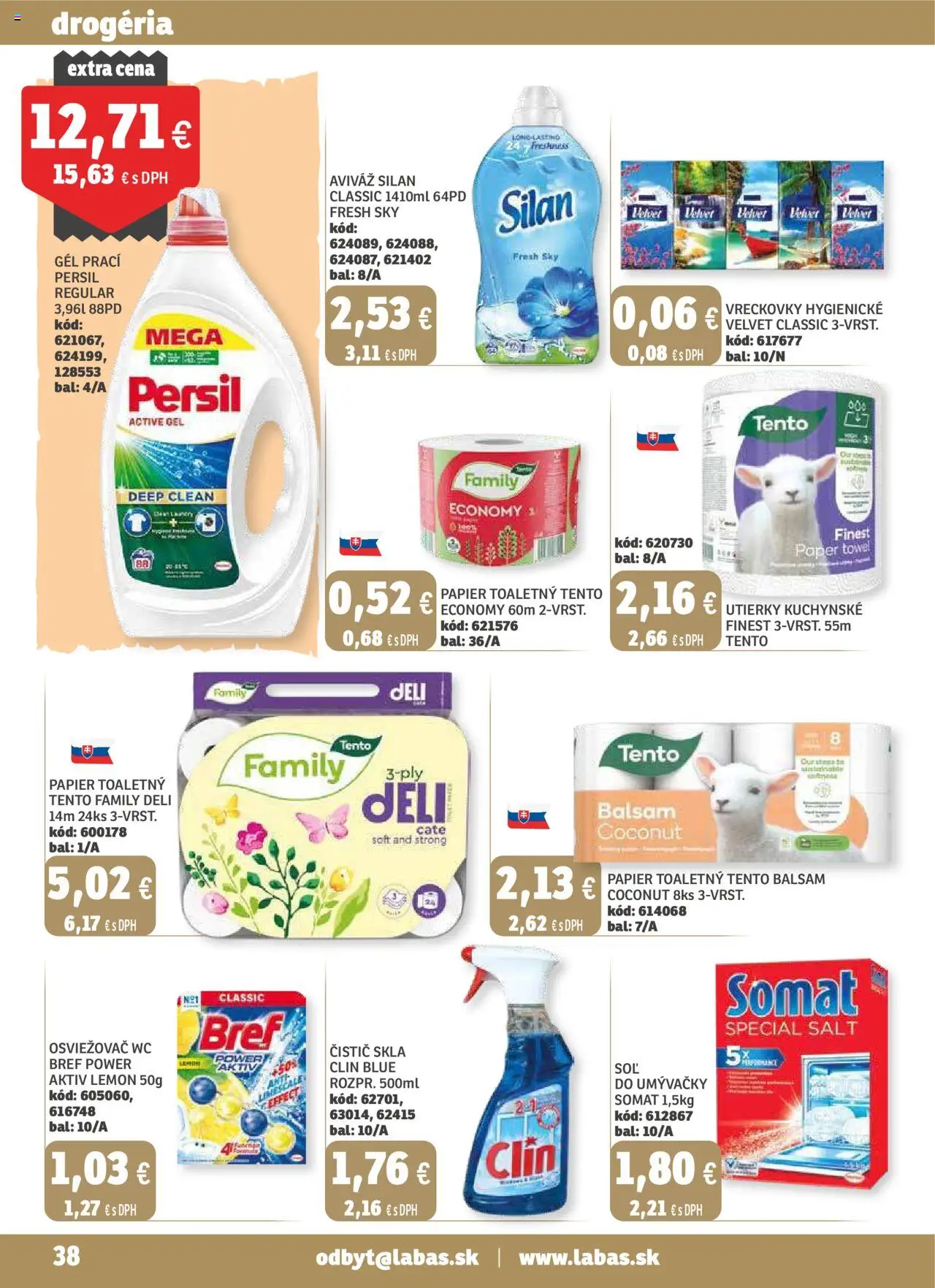 Labaš magazín │ platný od 22.08.2025 | Strana: 38 | Produkty: Persil, Wc, Silan, Aviváž