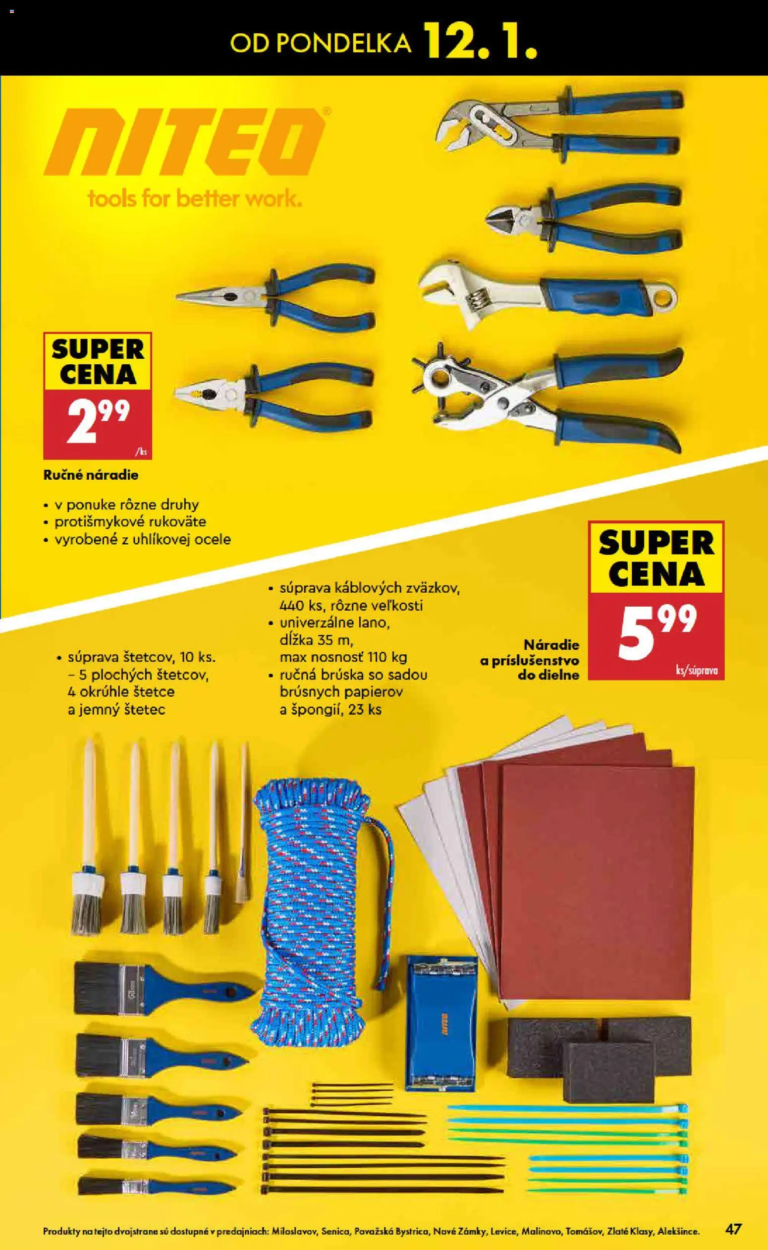 Nové Biedronka akcie – leták je platný od 08.01.2026 | Strana: 47 | Produkty: Náradie, Štetec