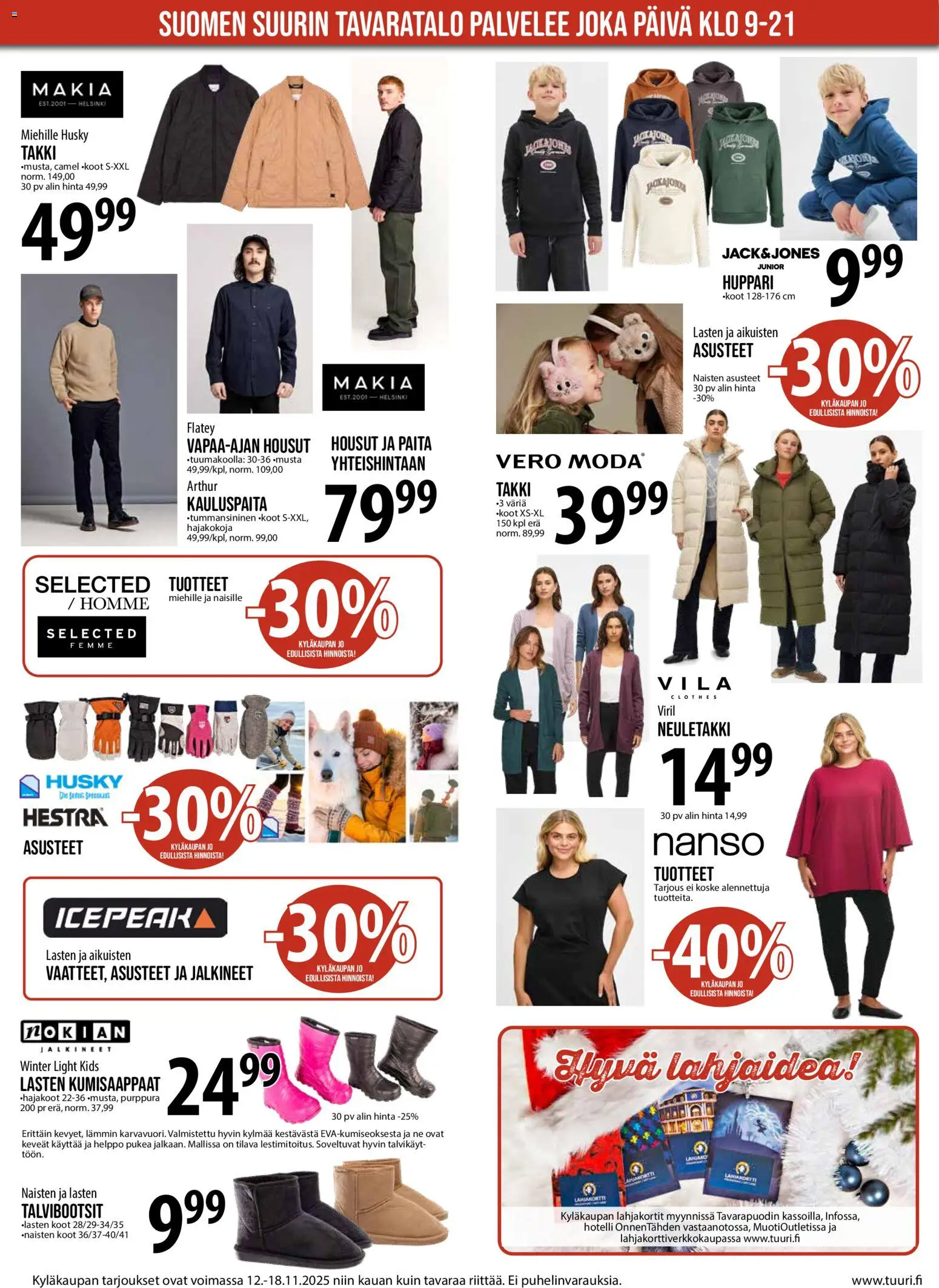 Tuuri tarjoukset – voimassa 12.11.2025 alkaen | Sivu: 5 | Tuotteet: Neuletakki, Kauluspaita, Takki, Kumisaappaat
