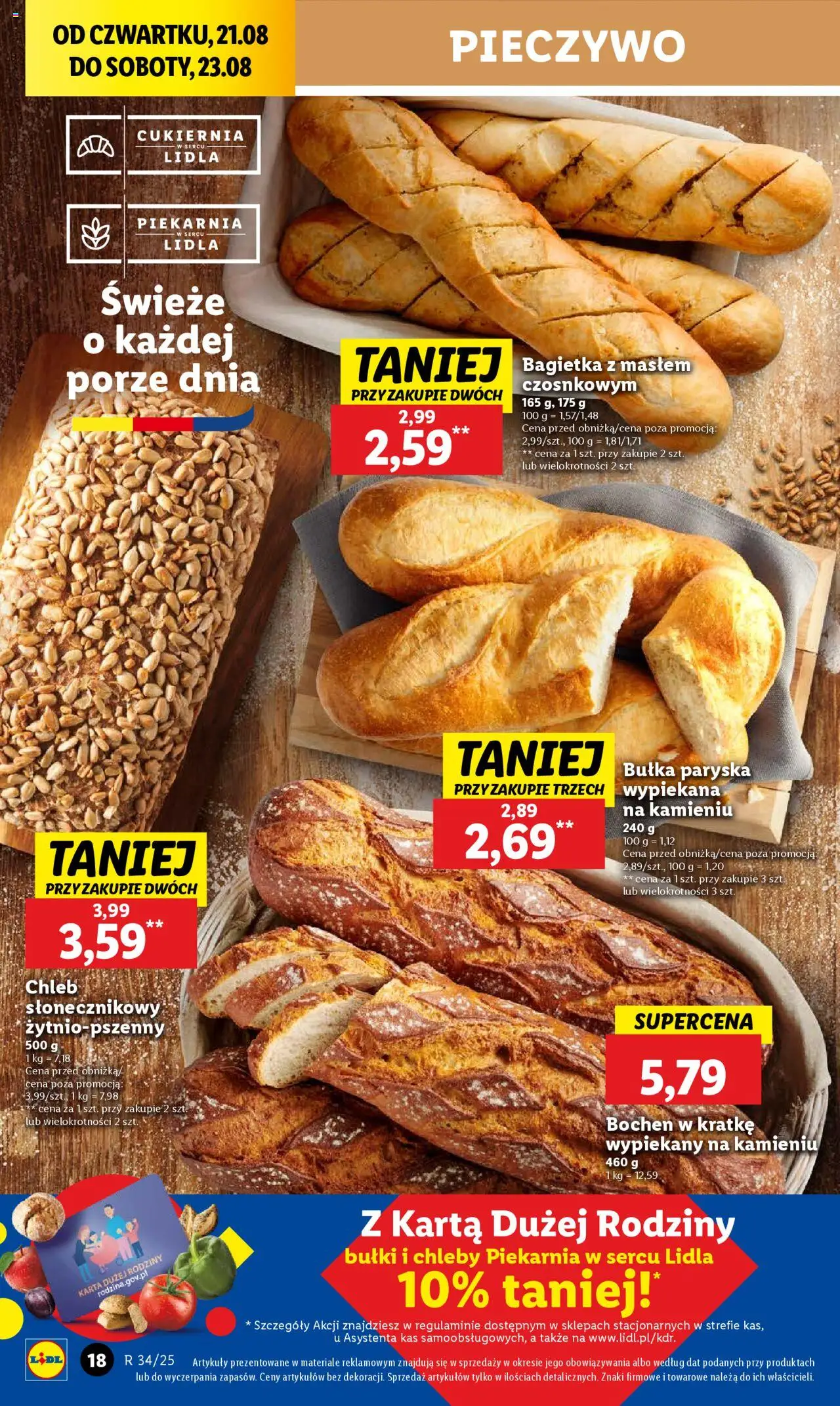 Lidl Gazetka od 21.08.2025 | Strona: 22 | Produkty: Karta, Chleb Słonecznikowy, Piekarnia, Chleb