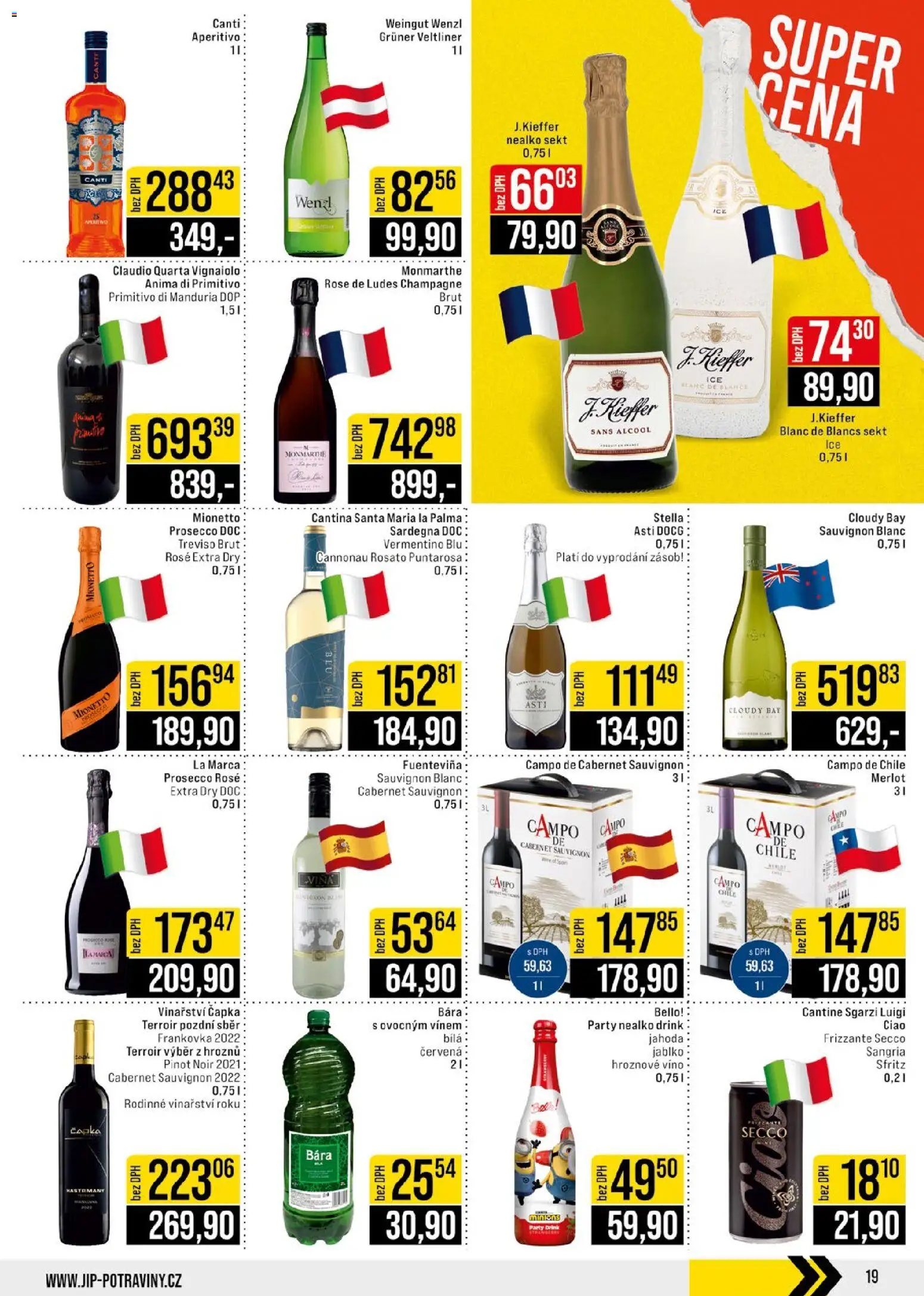 Jip leták - Cash & Carry od 29.10.2025 | Strana: 19 | Produkty: Frizzante, Primitivo Di Manduria, Aperitivo, Prosecco DOC