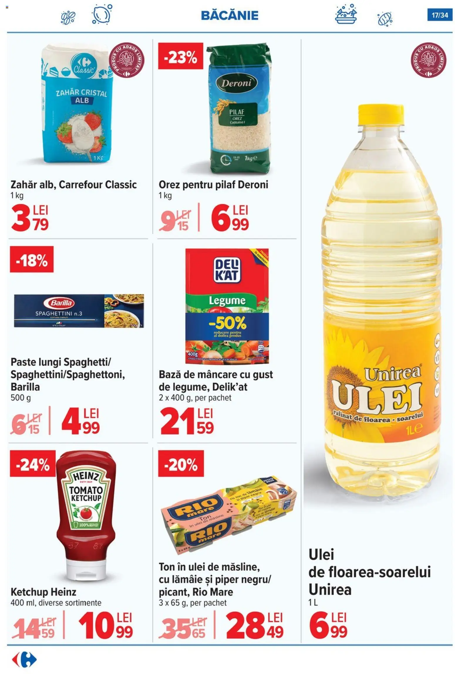 Noul catalog Carrefour – valabil de la 05.11.2025 | Pagină: 17 | Produse: Orez, Paste, Ketchup, Lămâie