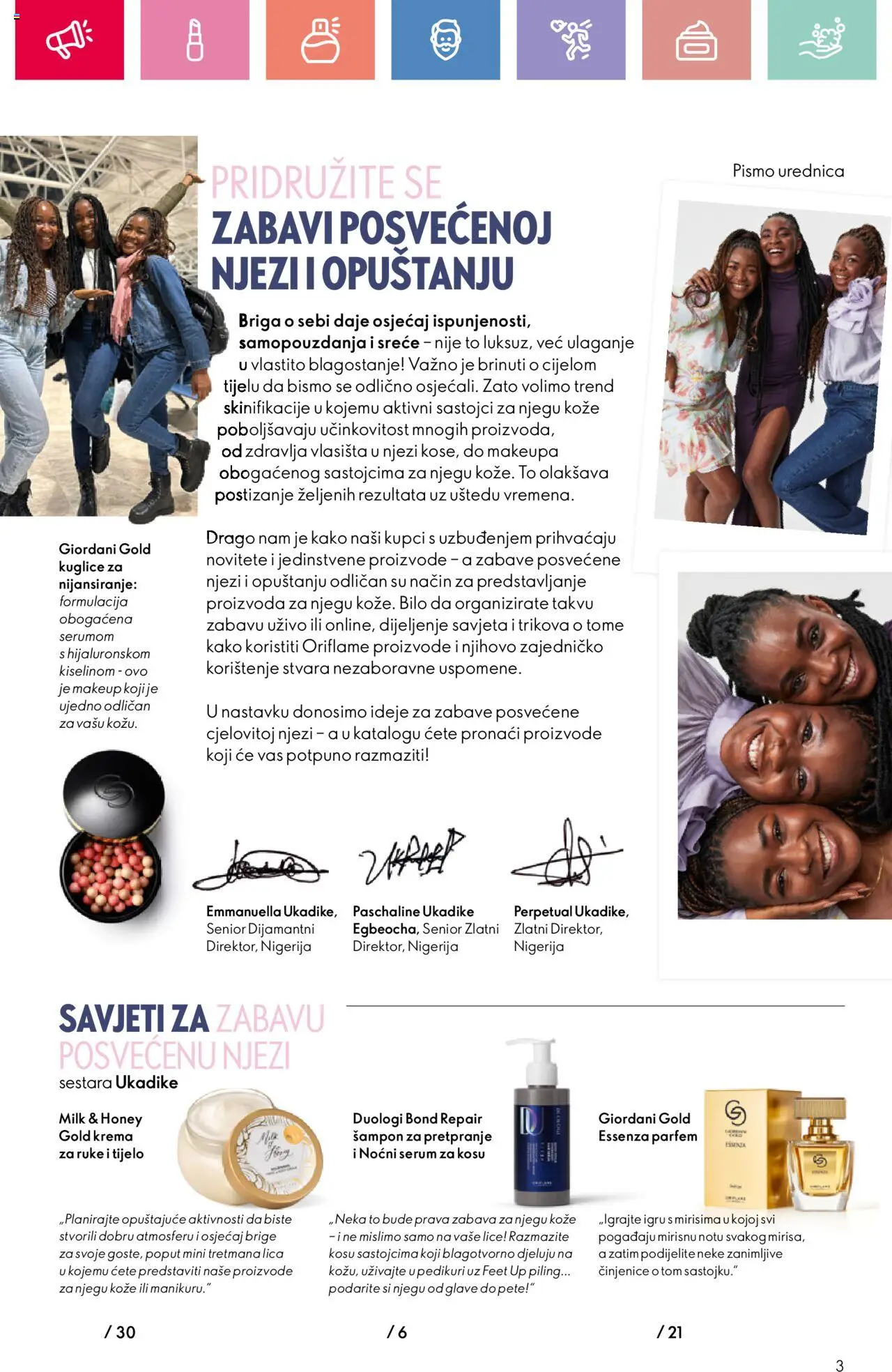 Oriflame katalog | vrijedi od 03.08.2025 | Stranica: 3 | Proizvodi: Serum za kosu, Šampon, Piling, Krema