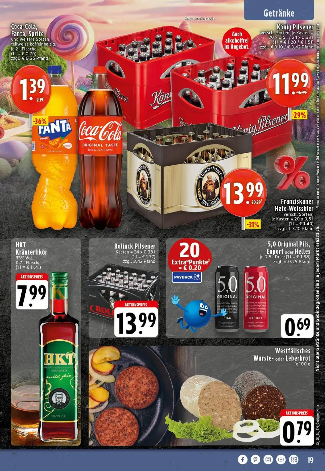 Edeka prospekt Westerkappeln	 – gültig ab 13.10.2025 | Seite: 19 | Produkte: Franziskaner, Konig pilsener, Sprite, Pils