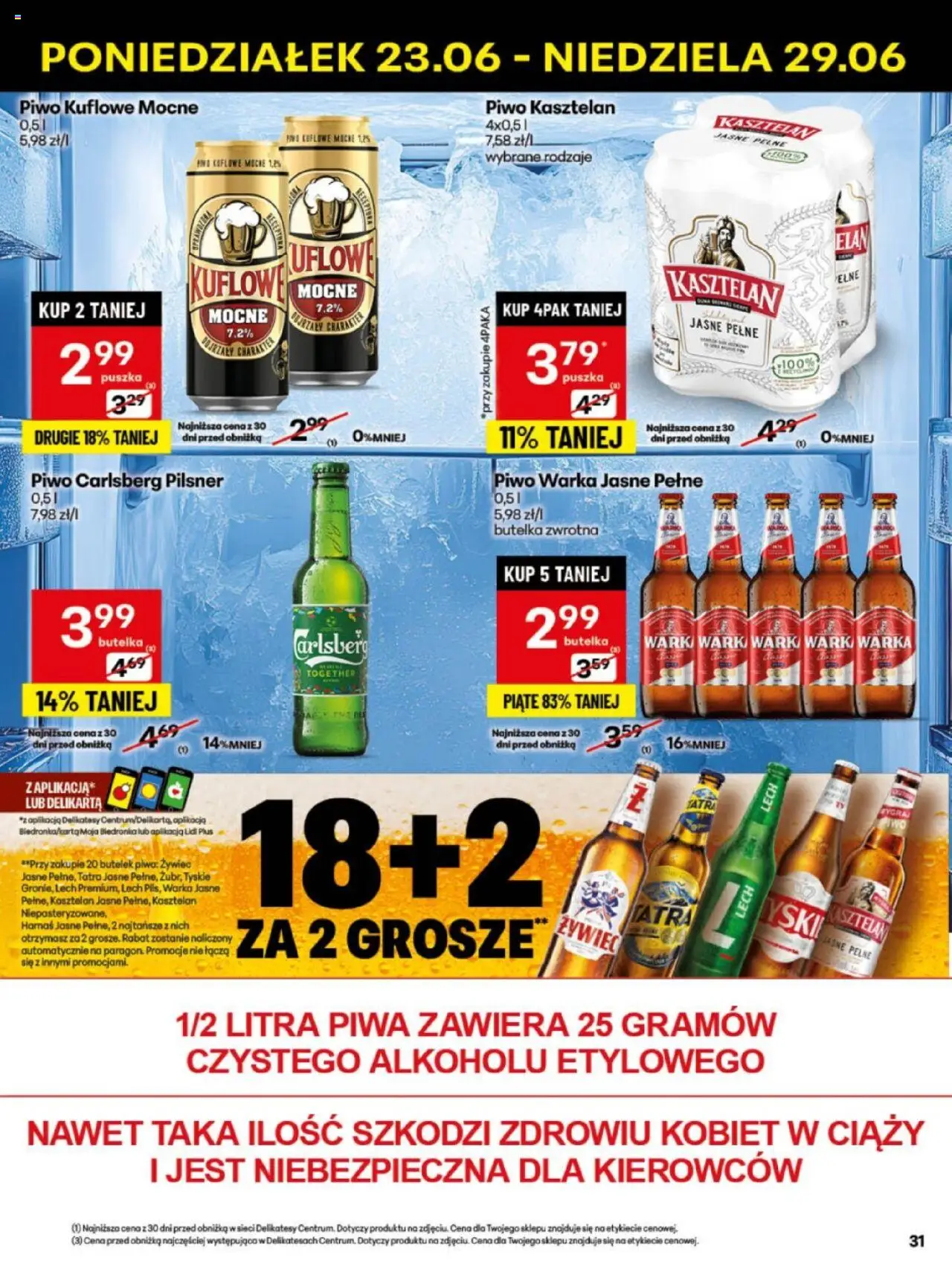 Delikatesy Centrum Gazetka - Sklepy Własne od 23.06.2025 | Strona: 31 | Produkty: Delikatesy, Warka, Piwo Warka, Piwo Carlsberg