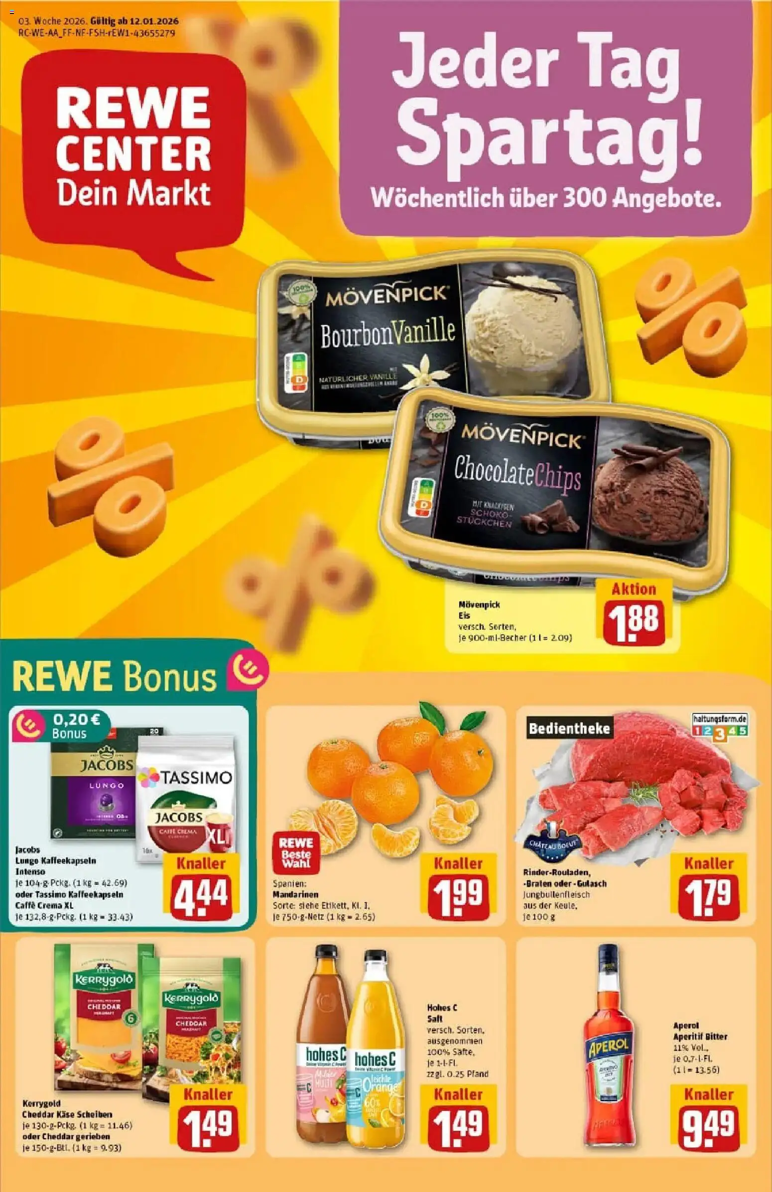 Rewe prospekt Mechernich / Kommern	 – gültig ab 11.01.2026 | Seite: 1 | Produkte: Mandarinen, Movenpick eis, Tassimo, Eis