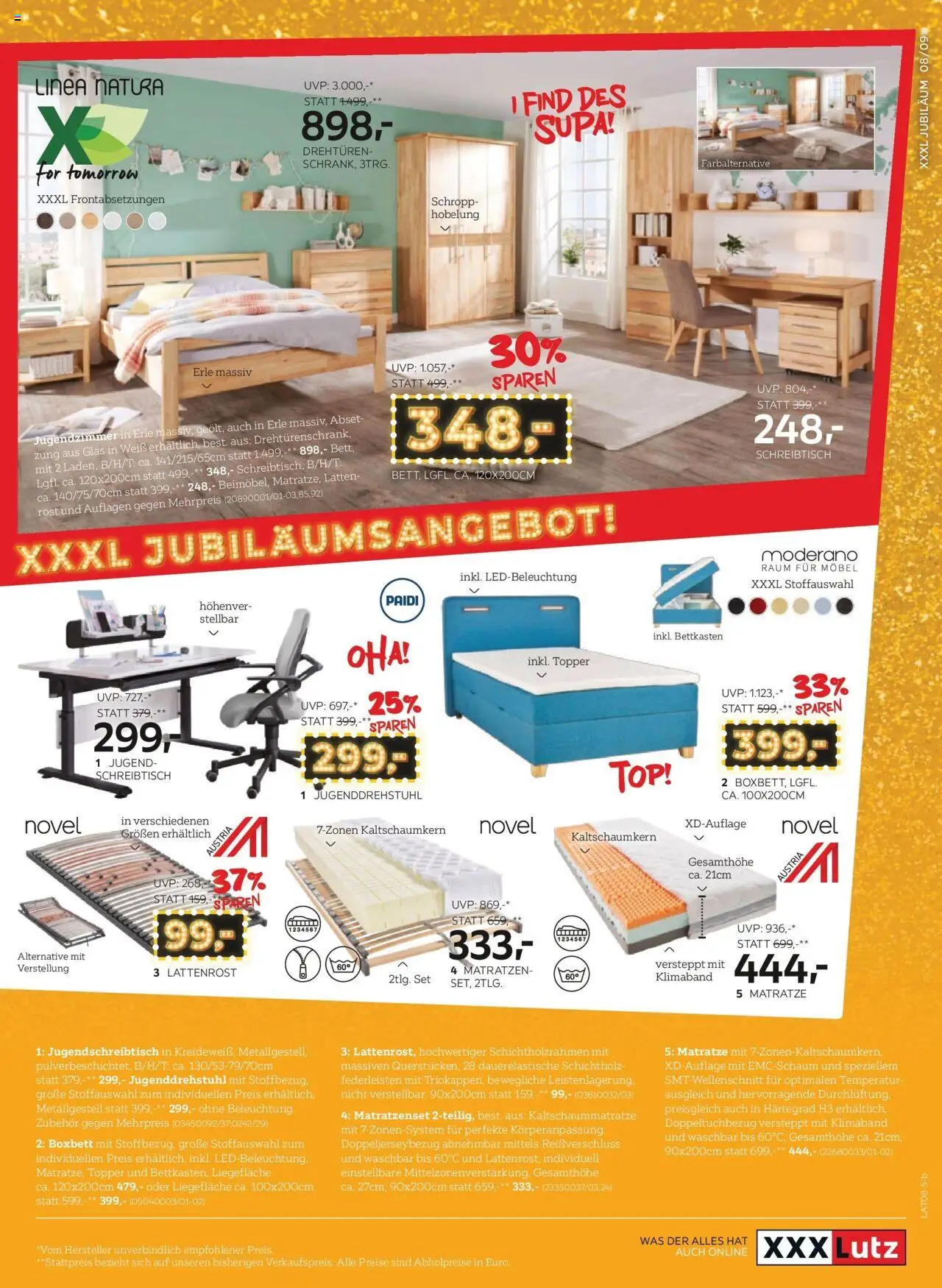 XXXLutz - Best Preis gültig ab 05.08.2025 | Seite: 9 | Produkte: Matratze, Lattenrost
