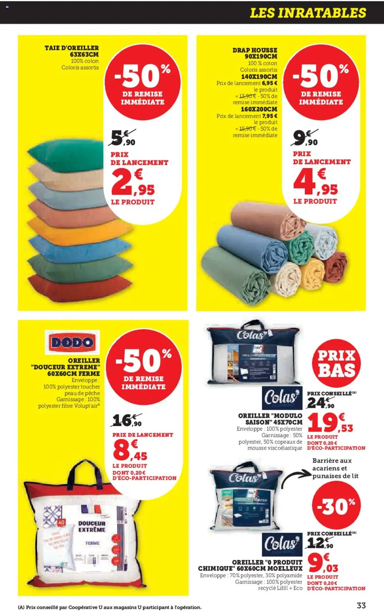 {H1} | Page: 33 | Produits: Pêche, Taie d'oreiller, Lit, Oreiller