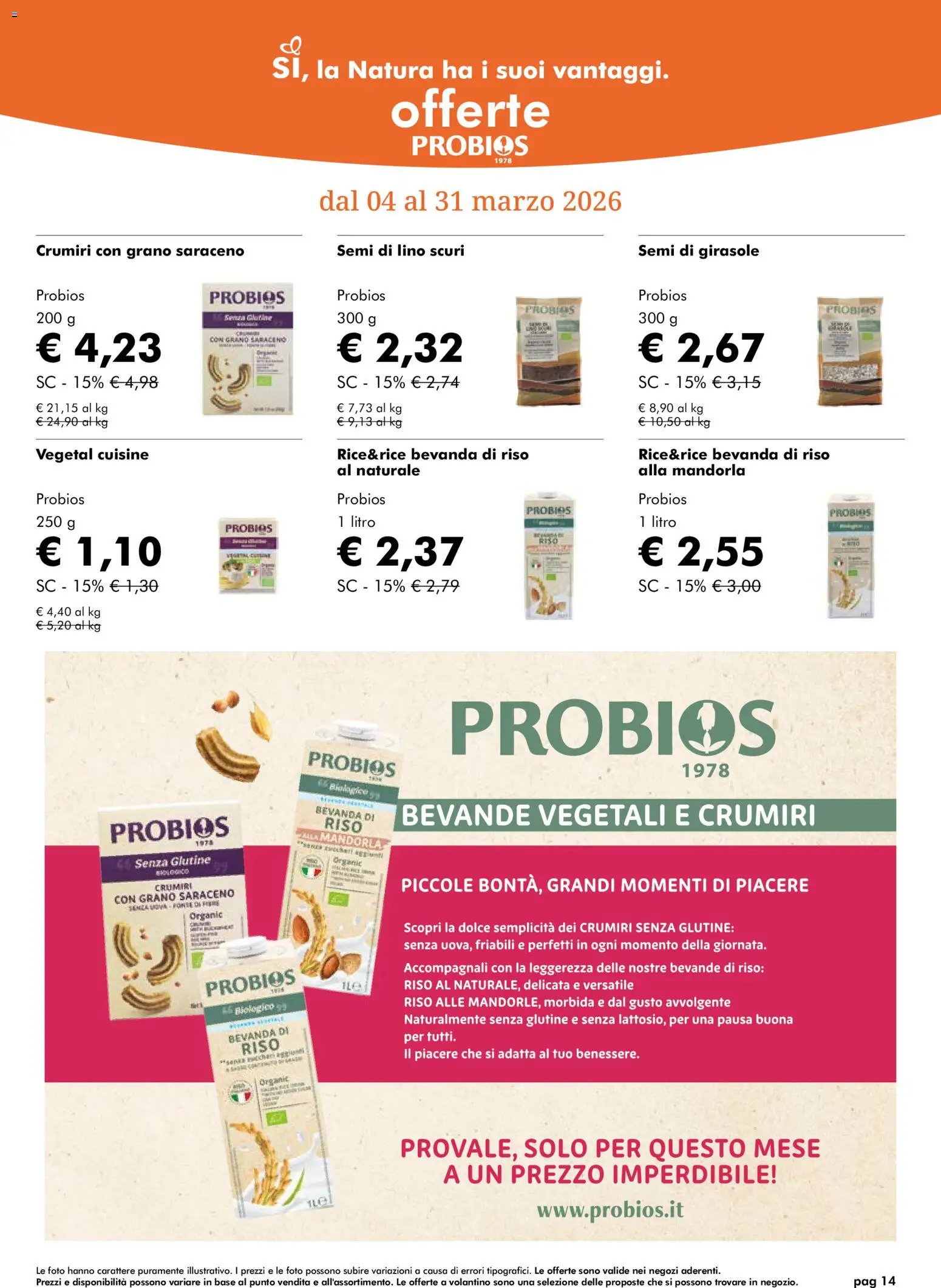 Volantino Natura Sì del 04.03.2026 | Pagina: 14 | Prodotti: Riso, Bevanda di riso
