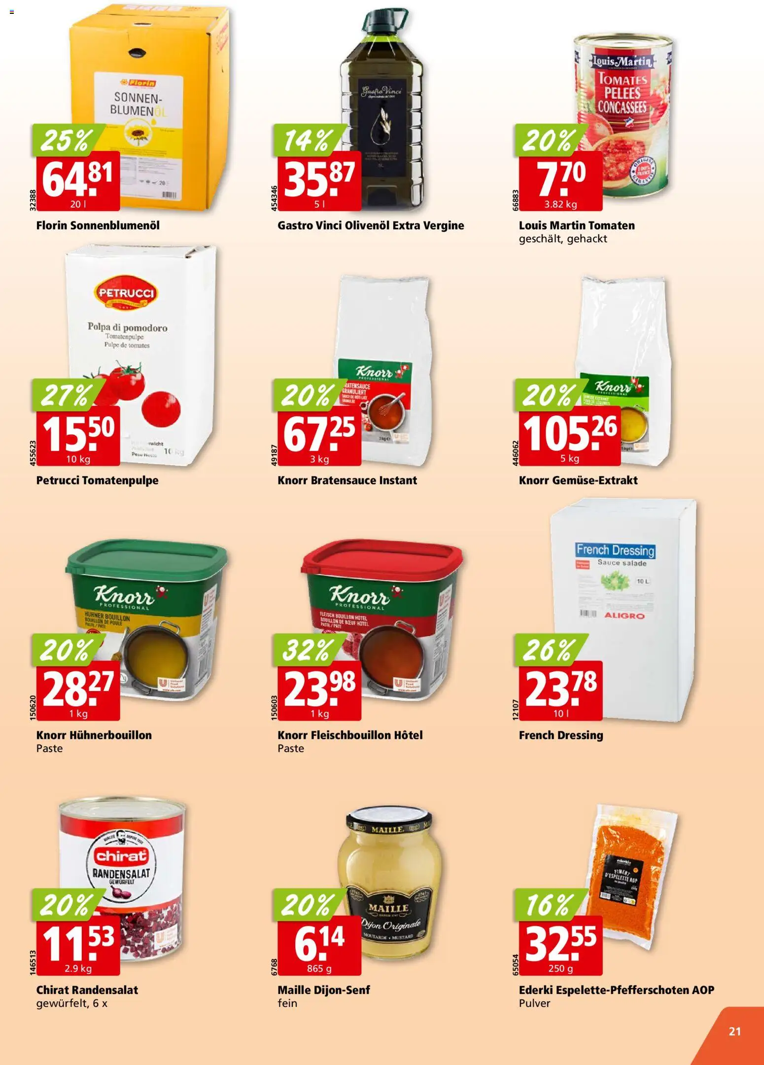 Aligro Aktionen Chavannes, Matran, Genf, Sitten – gültig ab 02.03.2026 | Seite: 21 | Produkte: Pulver, Dressing, Tomaten