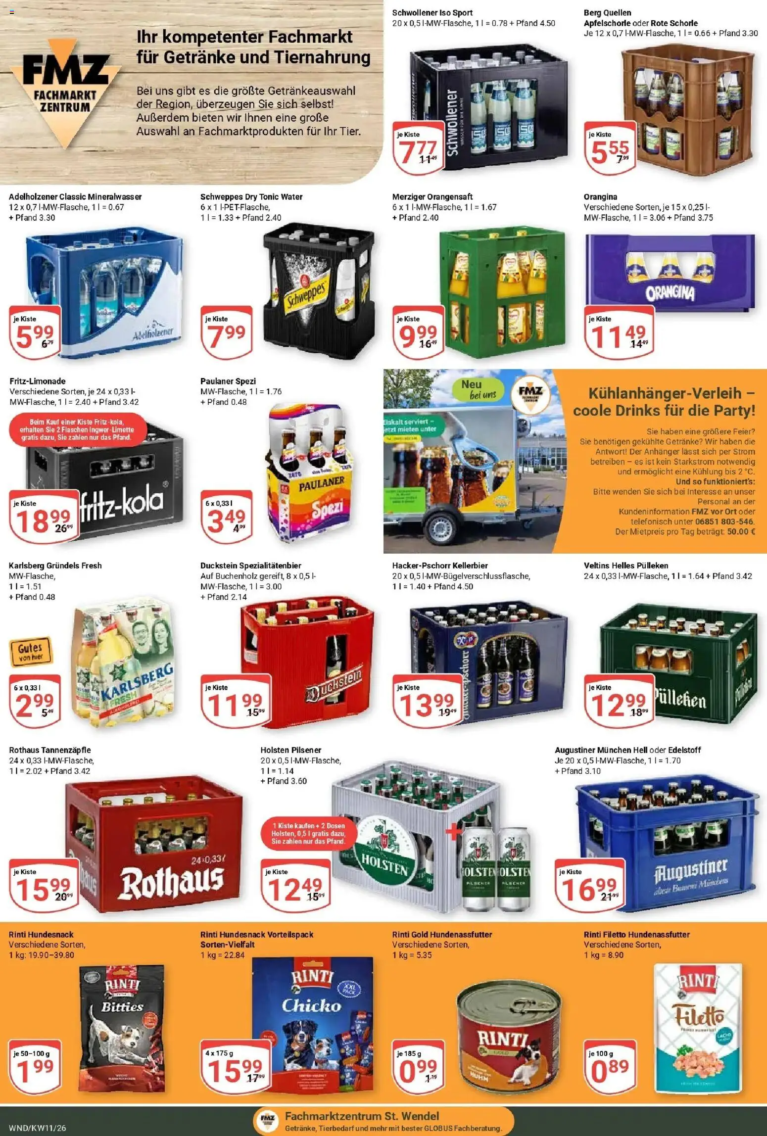 Globus prospekt St. Wendel	 – gültig ab 09.03.2026 | Seite: 19 | Produkte: Paulaner spezi, Holsten, Schweppes, Paulaner