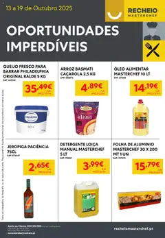 Pré-visualização Recheio - Oportunidades Imperdíveis válido de 13.10.2025 | Página: 2 | Produtos: Balde, Arroz basmati, Queijo, Óleo