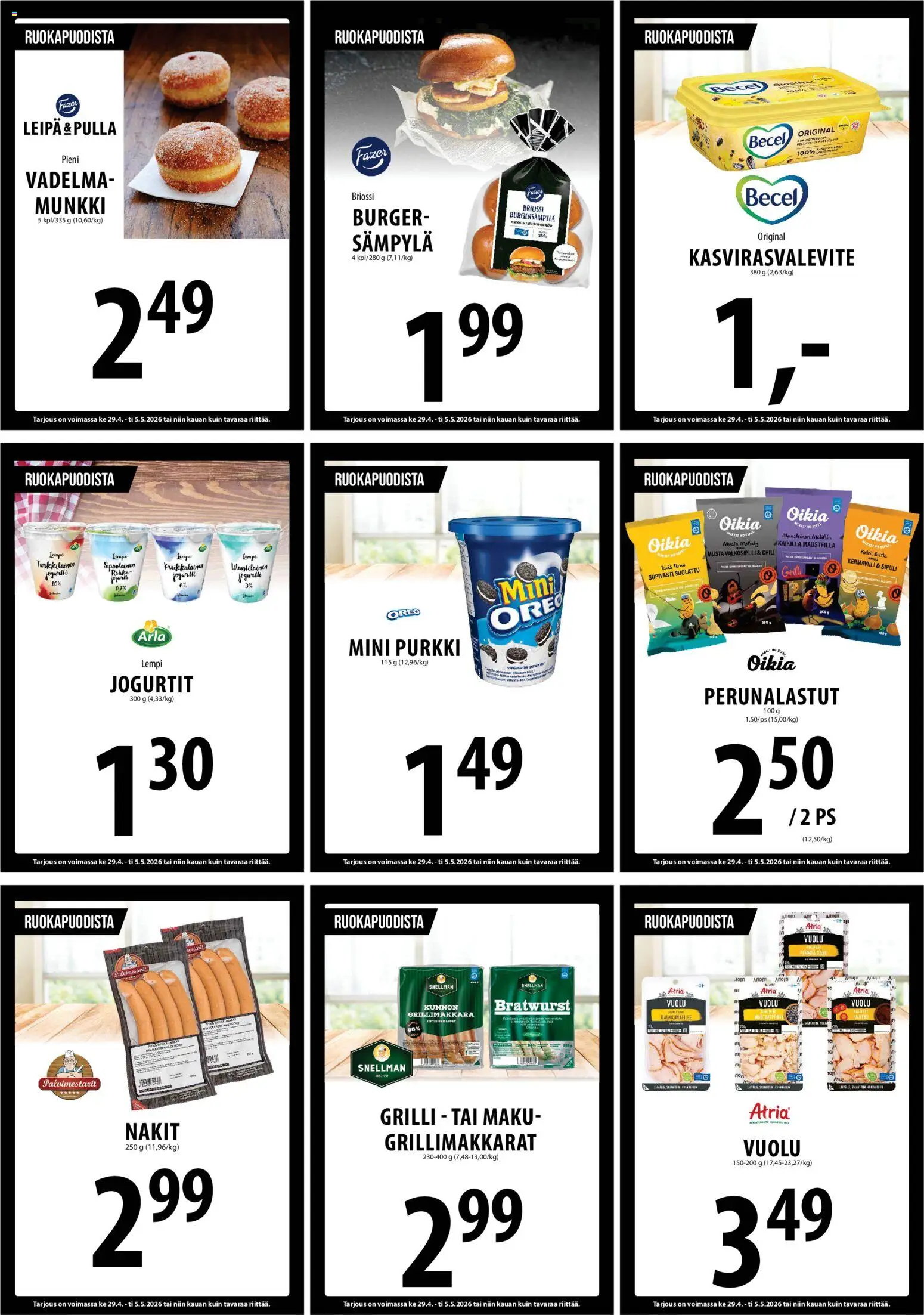 Tuuri tarjoukset – voimassa 29.04.2026 alkaen | Sivu: 9 | Tuotteet: Vadelma, Oreo, Chili, Grillimakkara