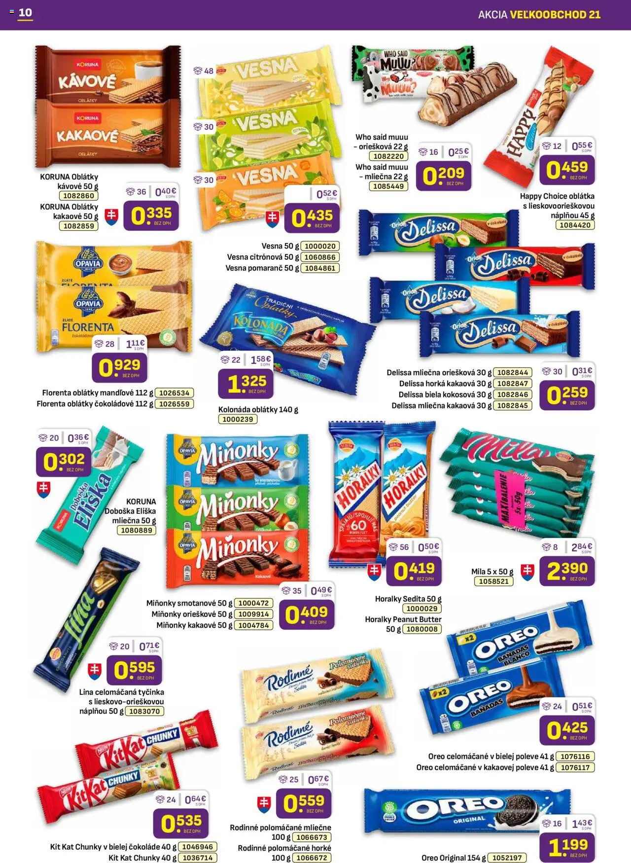 Nové Libex akcie – leták je platný od 20.10.2025 | Strana: 10 | Produkty: Mila, Horálky