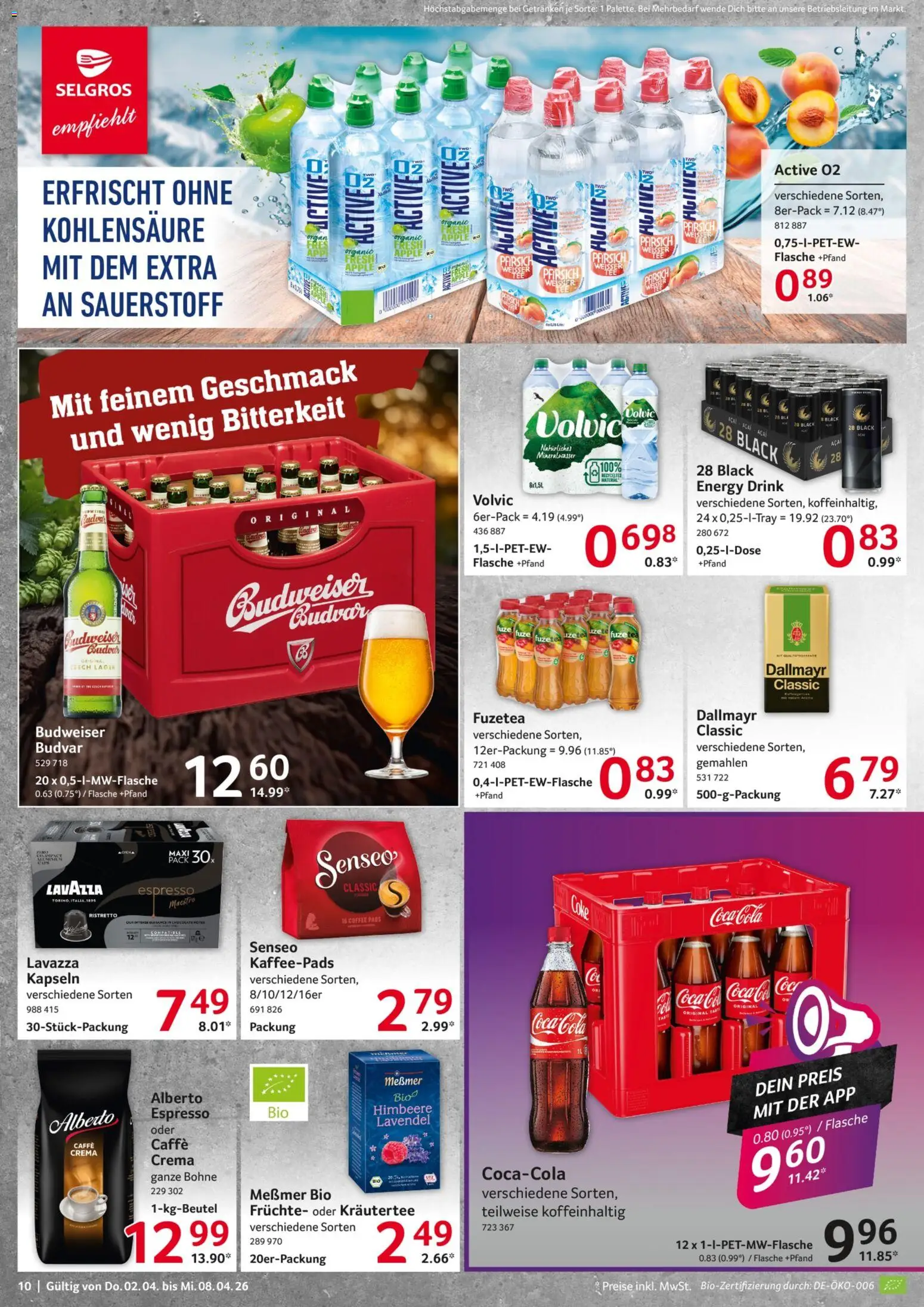Selgros Prospekt 	 – gültig ab 02.04.2026 | Seite: 10 | Produkte: Senseo, Kaffeepads, Messmer, Pfirsich