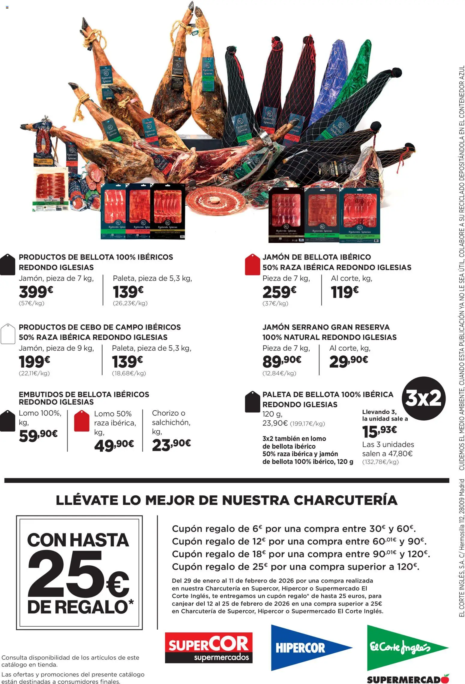 El Corte Inglés ofertas │ válido desde el 29.01.2026 | Página: 20 | Productos: Jamón serrano, Jamón, Té, Νυχτικό