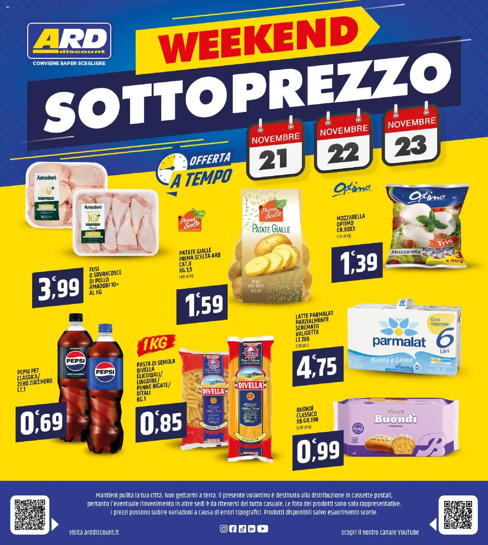Volantino ARD Discount del 13.11.2025 | Pagina: 20 | Prodotti: Zucchero, Latte, Pasta, Valigetta